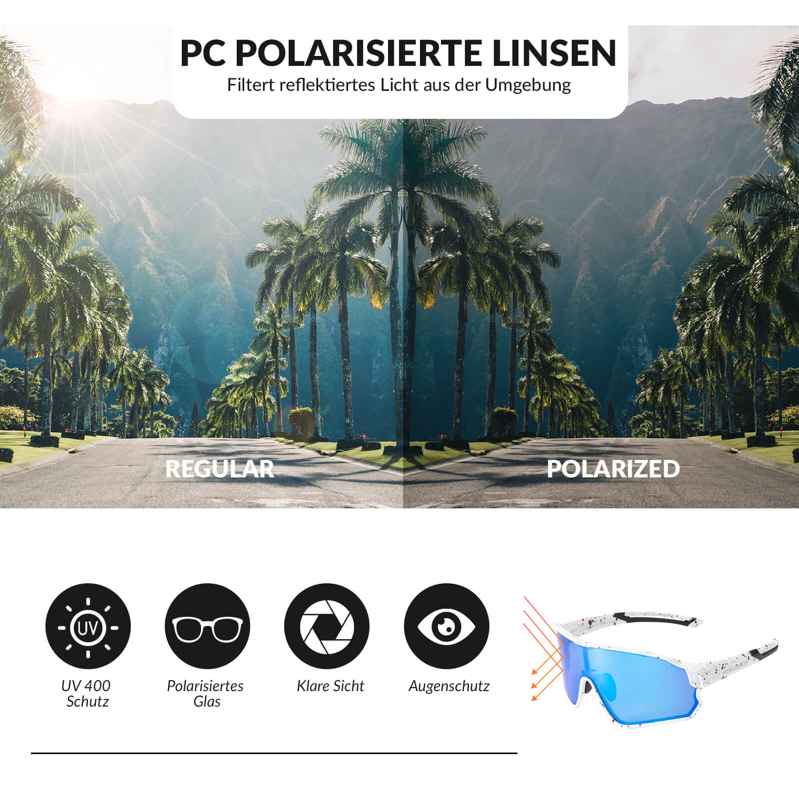 Fahrradbrille Polarisiert UV400 Schutz Ultraleicht - Image 12