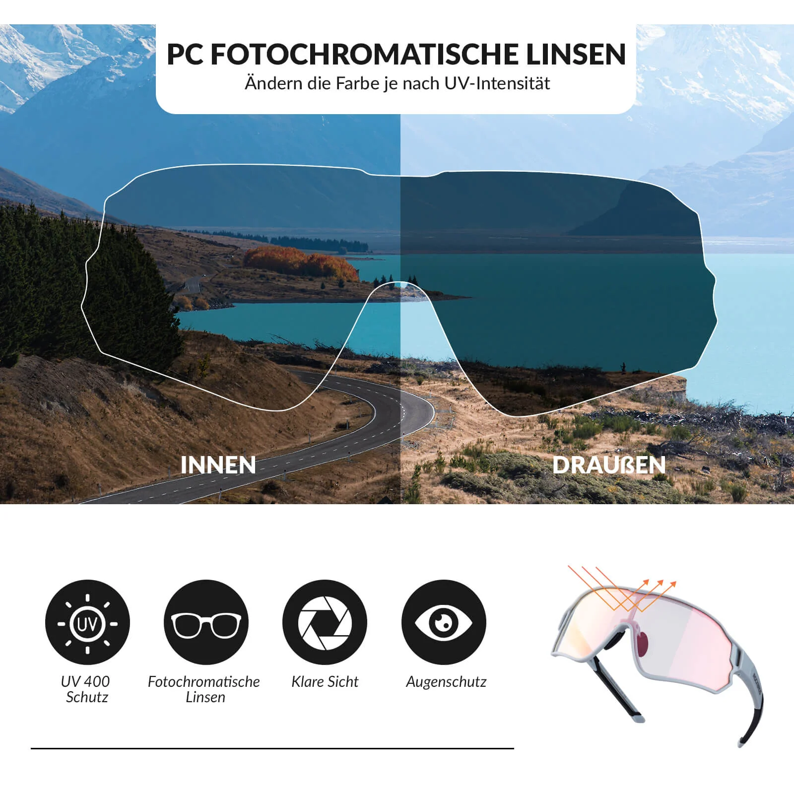 Fahrradbrille Polarisiert UV400 Schutz Ultraleicht - Image 24