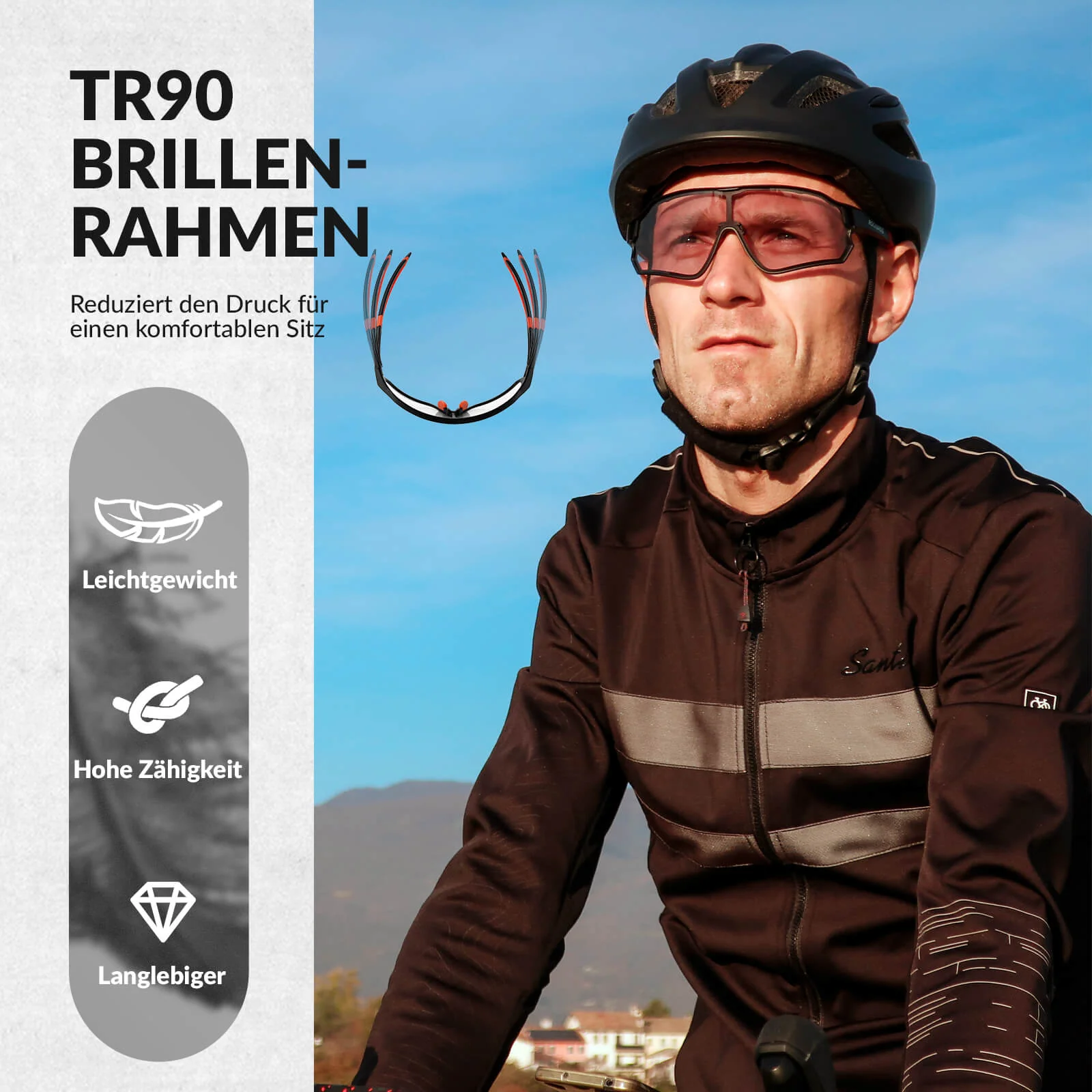 Fahrradbrille Polarisiert UV400 Schutz Ultraleicht - Image 9