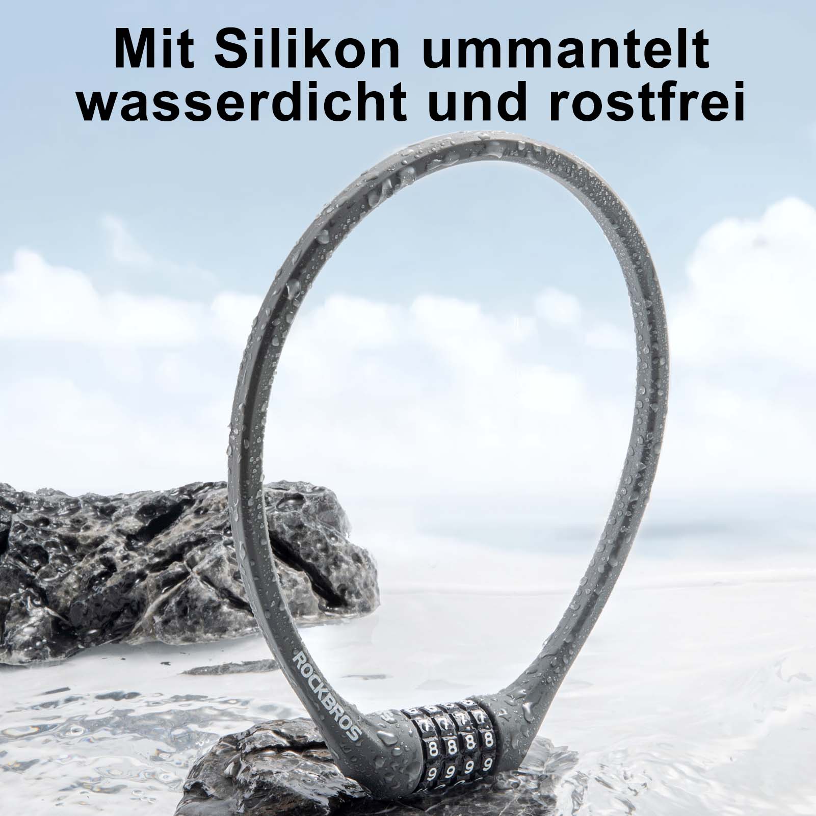 Fahrradschloss mit 4-Stellig Zahlencode 65cm lang - Image 14