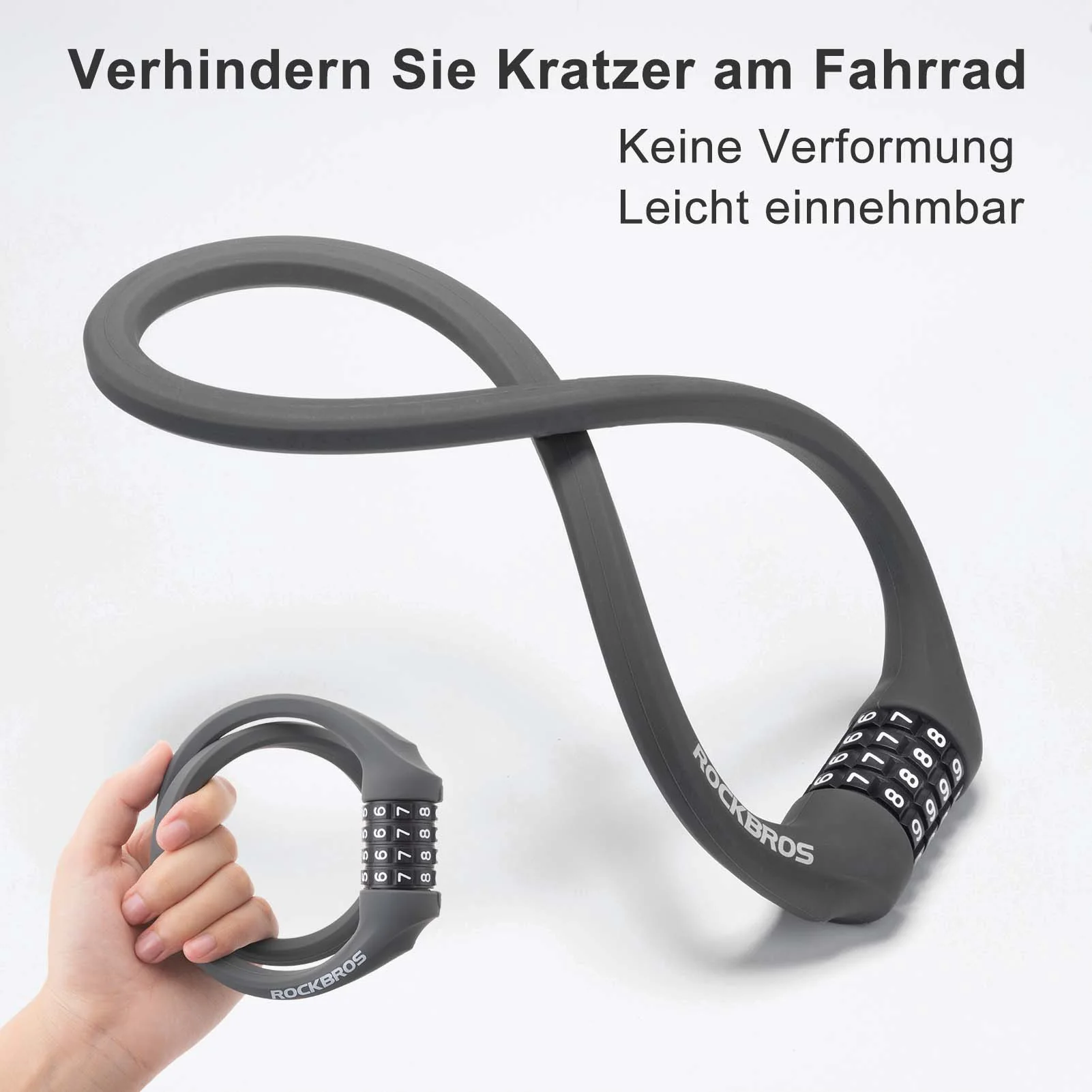 Fahrradschloss mit 4-Stellig Zahlencode 65cm lang - Image 15
