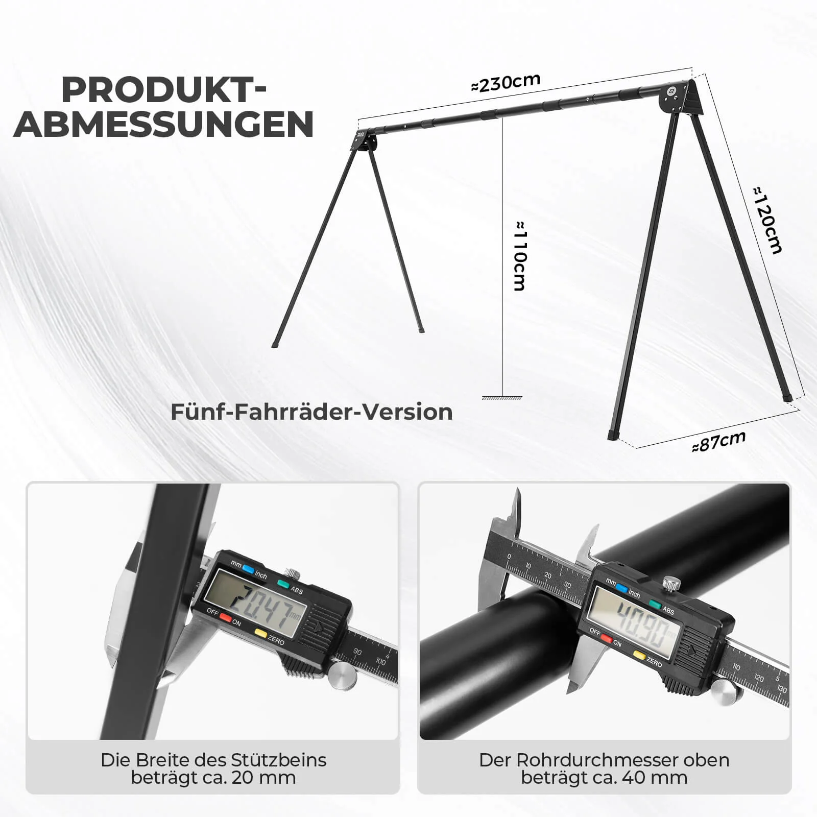 Fahrradständer Aufhängebügel Faltbar Rostfrei Tragfähig bis 80/120 kg - Image 9