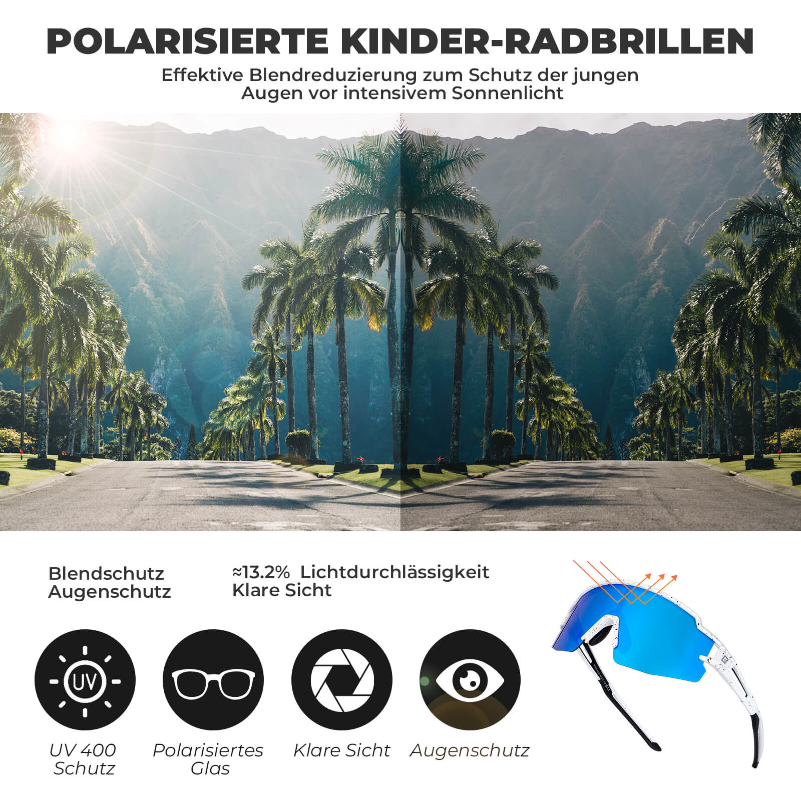 Kinder Fahrradbrille Polarisiert UV400 Schutz - Image 26
