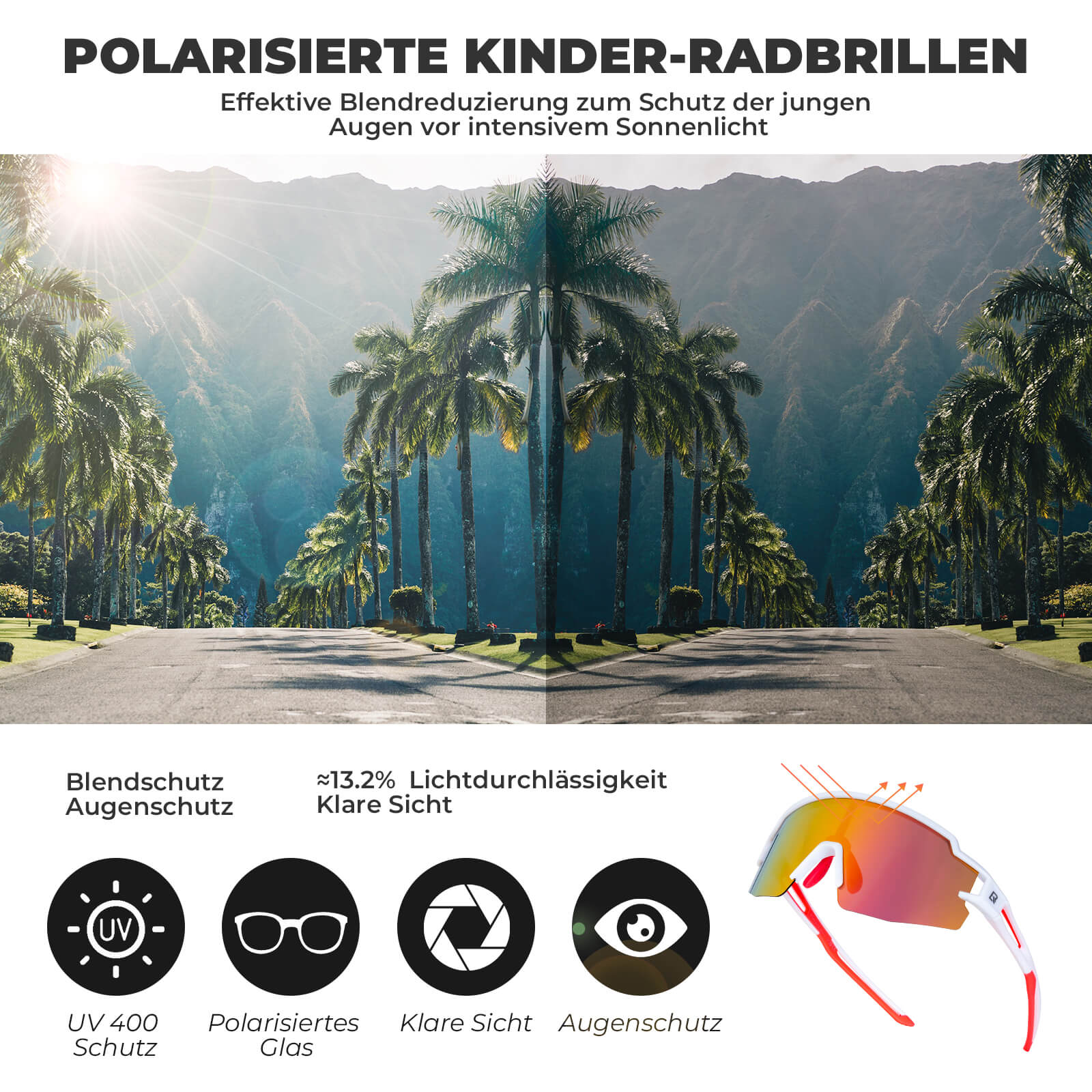 Kinder Fahrradbrille Polarisiert UV400 Schutz - Image 27