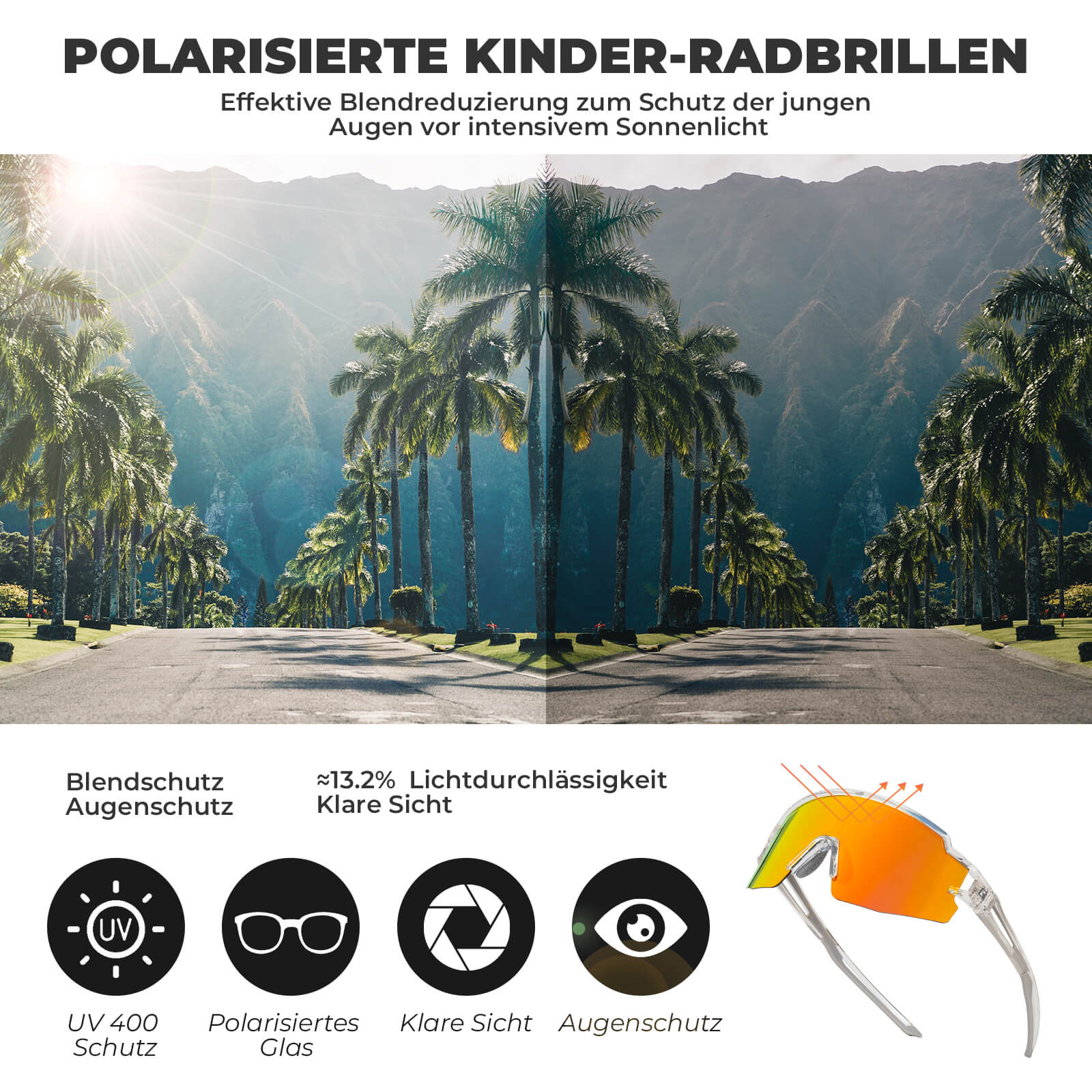 Kinder Fahrradbrille Polarisiert UV400 Schutz - Image 28