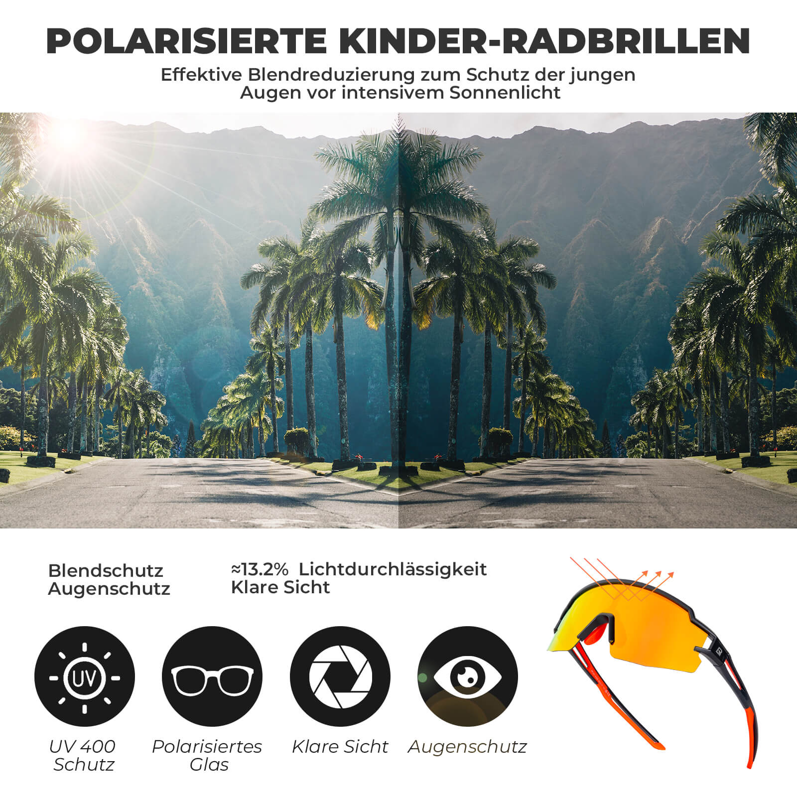 Kinder Fahrradbrille Polarisiert UV400 Schutz - Image 29
