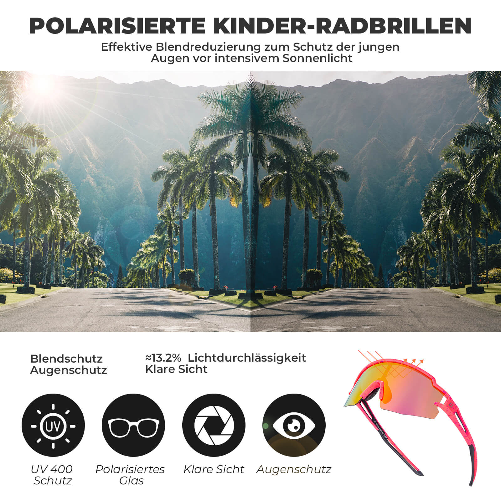 Kinder Fahrradbrille Polarisiert UV400 Schutz - Image 30