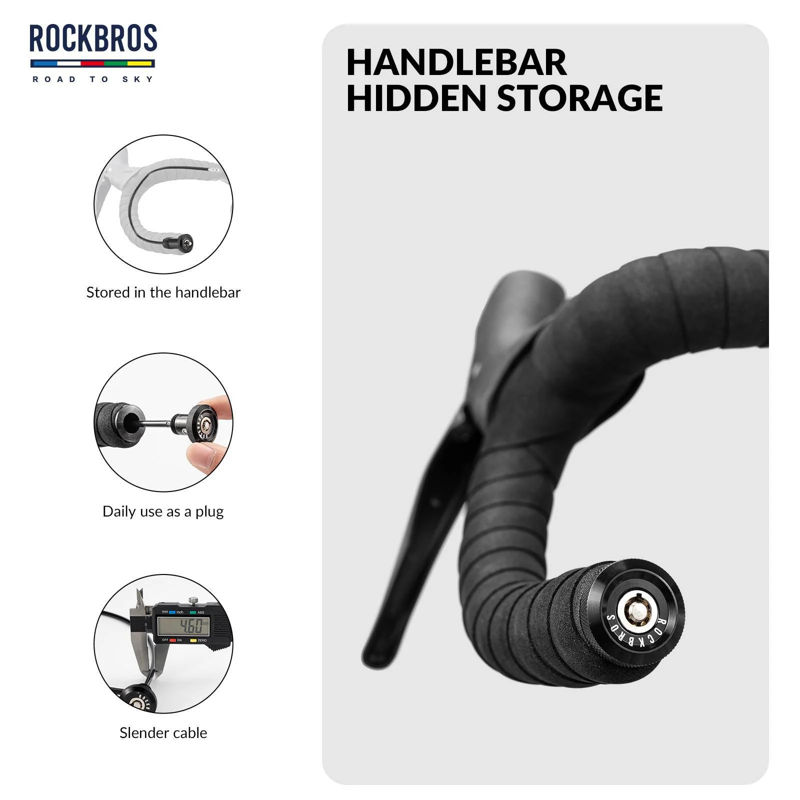 ROAD TO SKY Fahrrad Mini Kabelschloss mit Lenkerstecker Fahrradschloss - Image 3