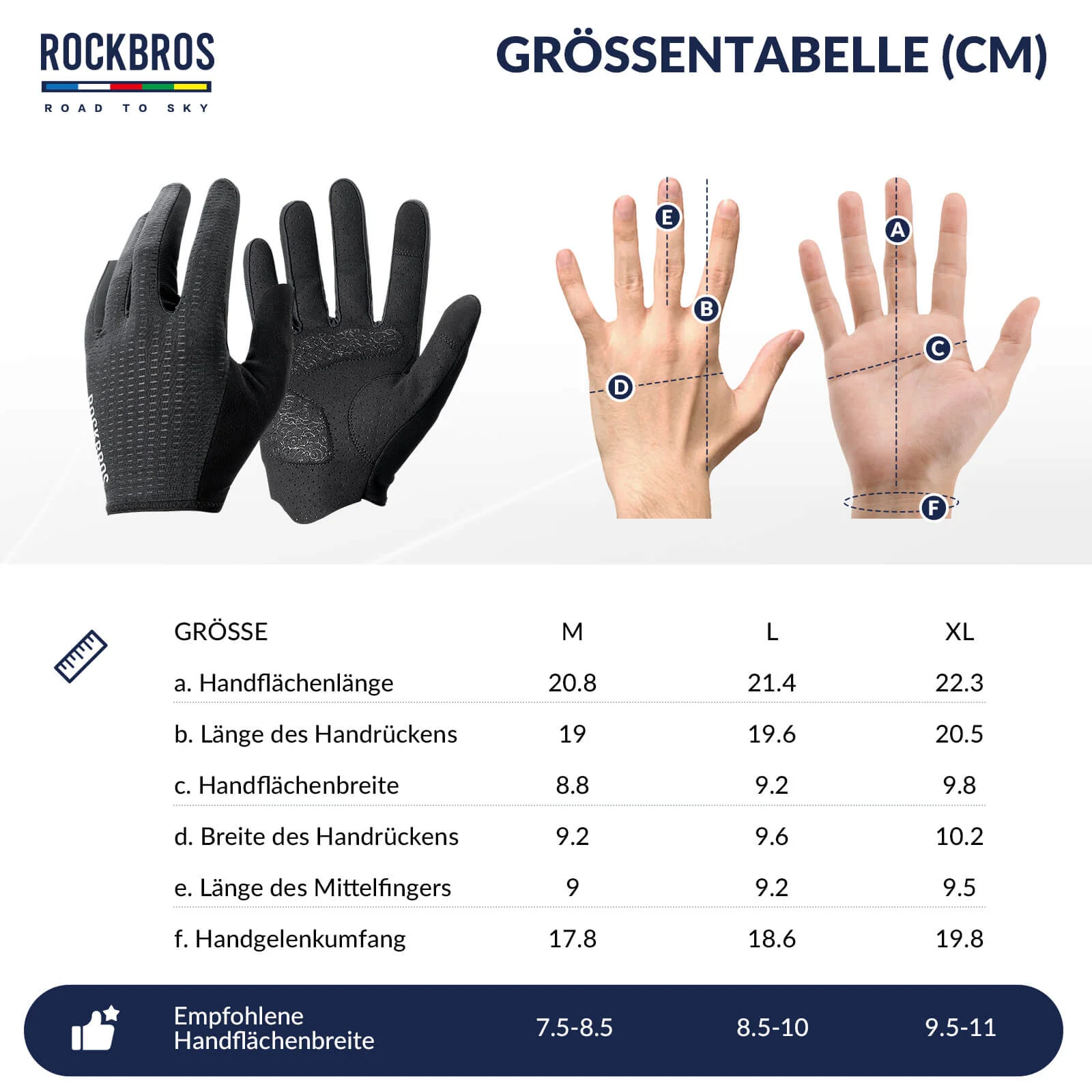 ROAD TO SKY Fahrradhandschuhe Atmungsaktiv mit Touchscreen Sommer/Frühling - Image 12