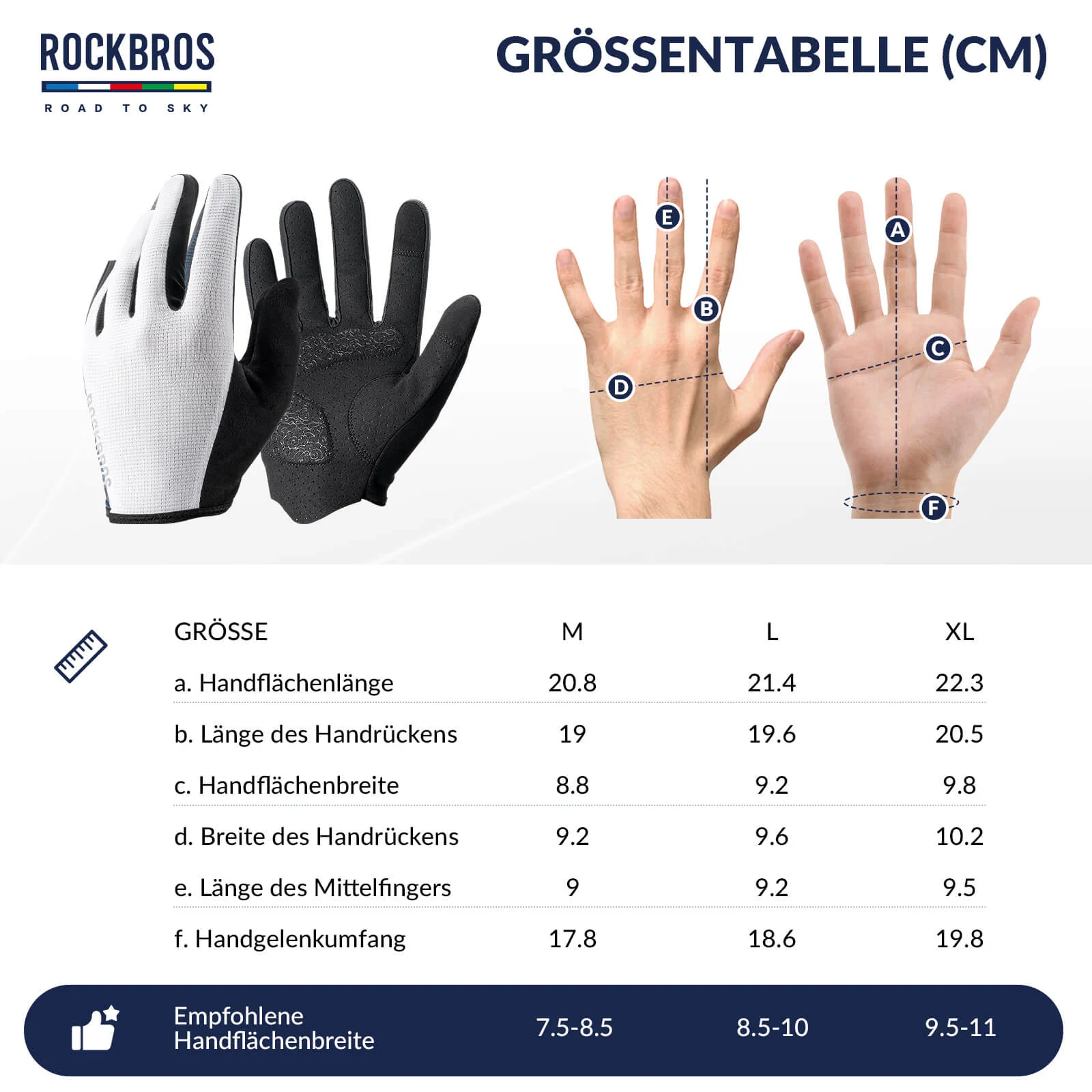 ROAD TO SKY Fahrradhandschuhe Atmungsaktiv mit Touchscreen Sommer/Frühling - Image 14