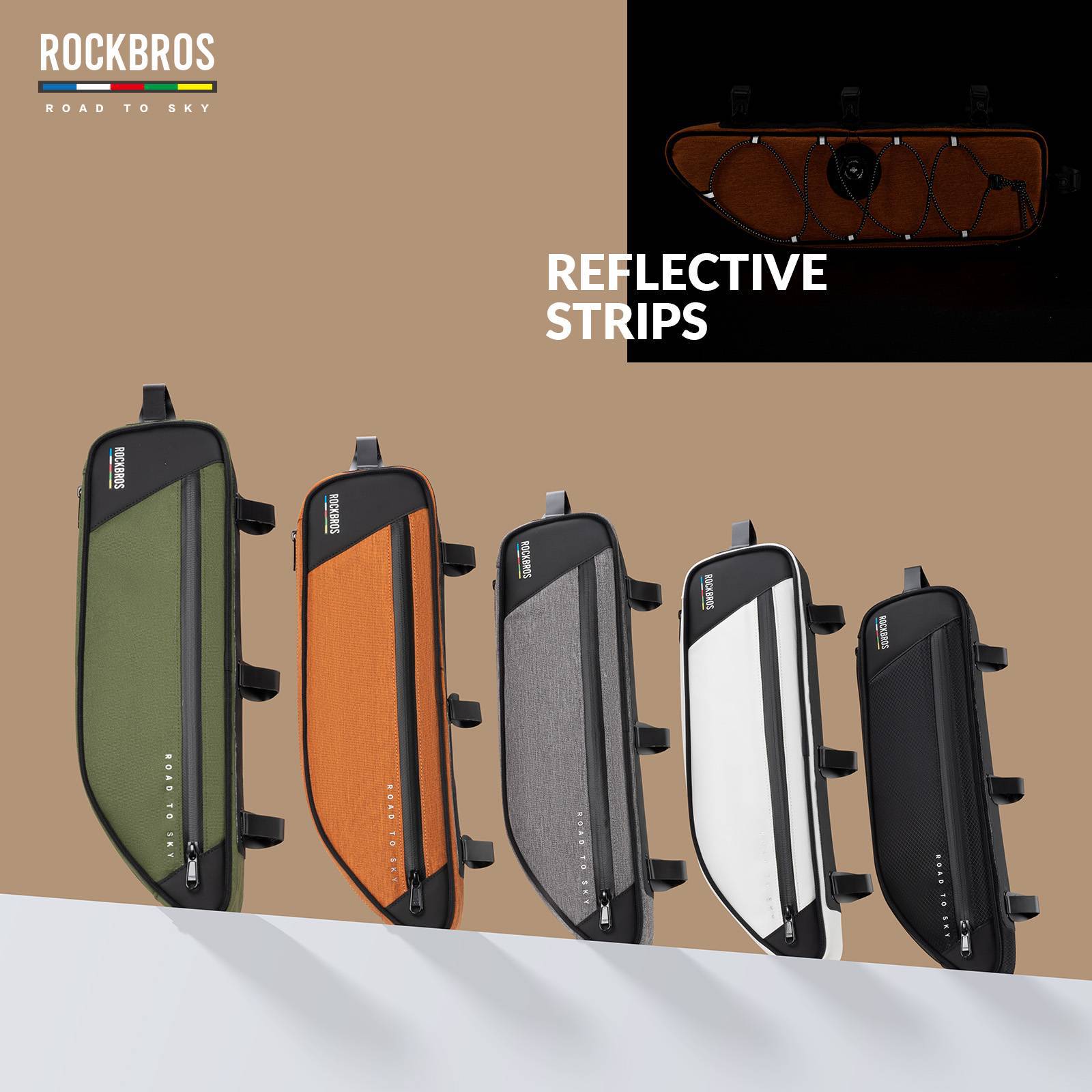 ROAD TO SKY Reflektierende Wasserdichte Fahrrad 2L Dreieckstasche - Image 45