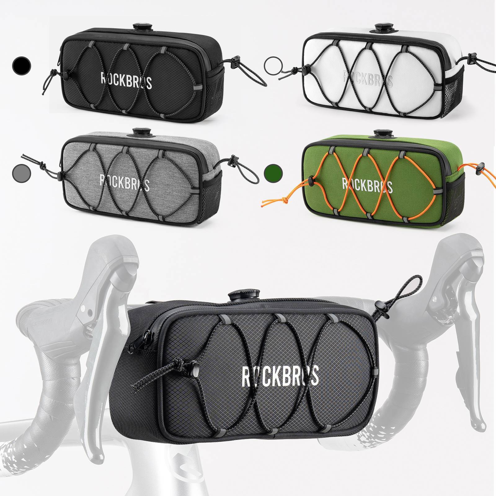 ROAD TO SKY Wasserdichte reflektierende Fahrradlenkertasche - Image 34