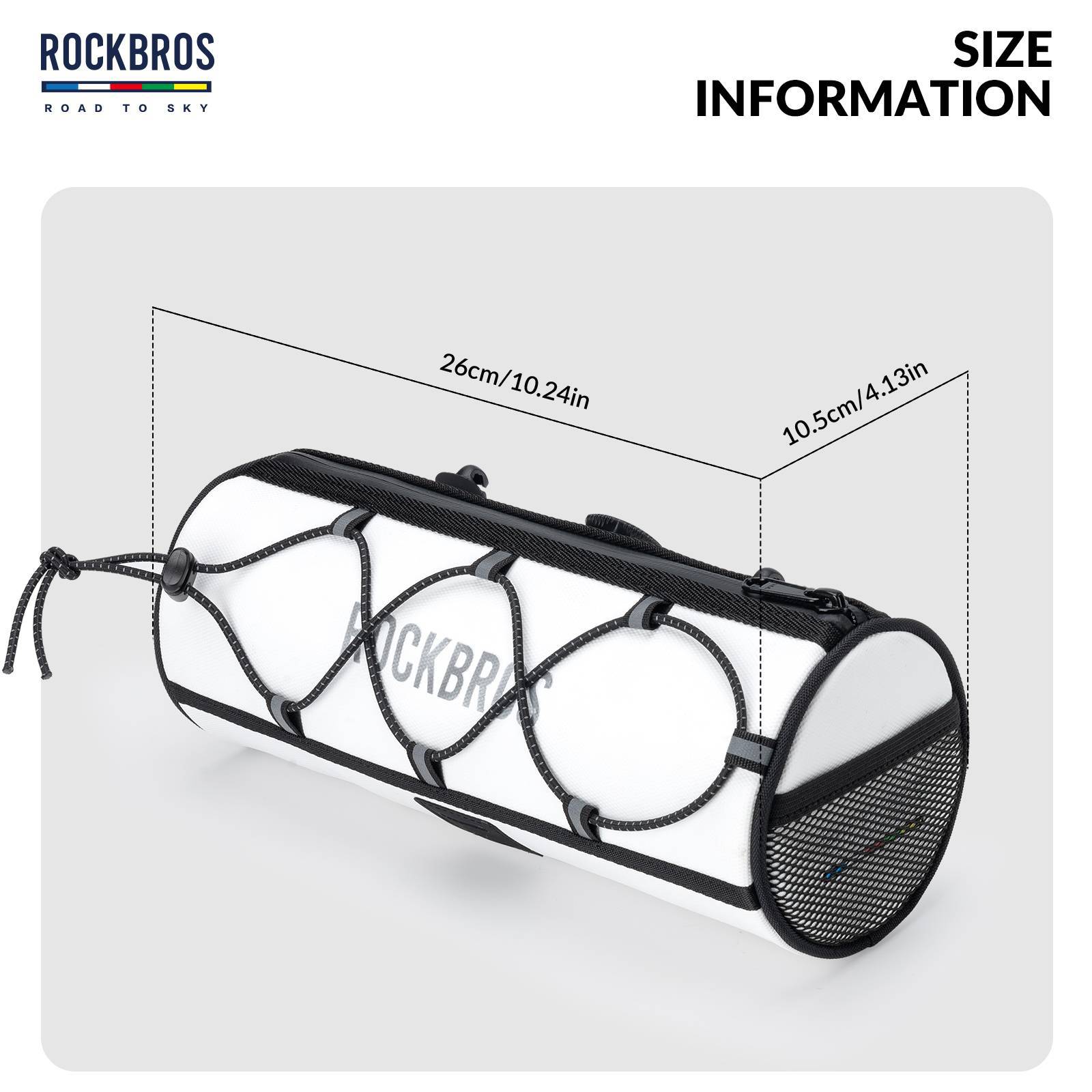 ROAD TO SKY Wasserdichte Reflektierende Zylindrische Lenkertasche - Image 12