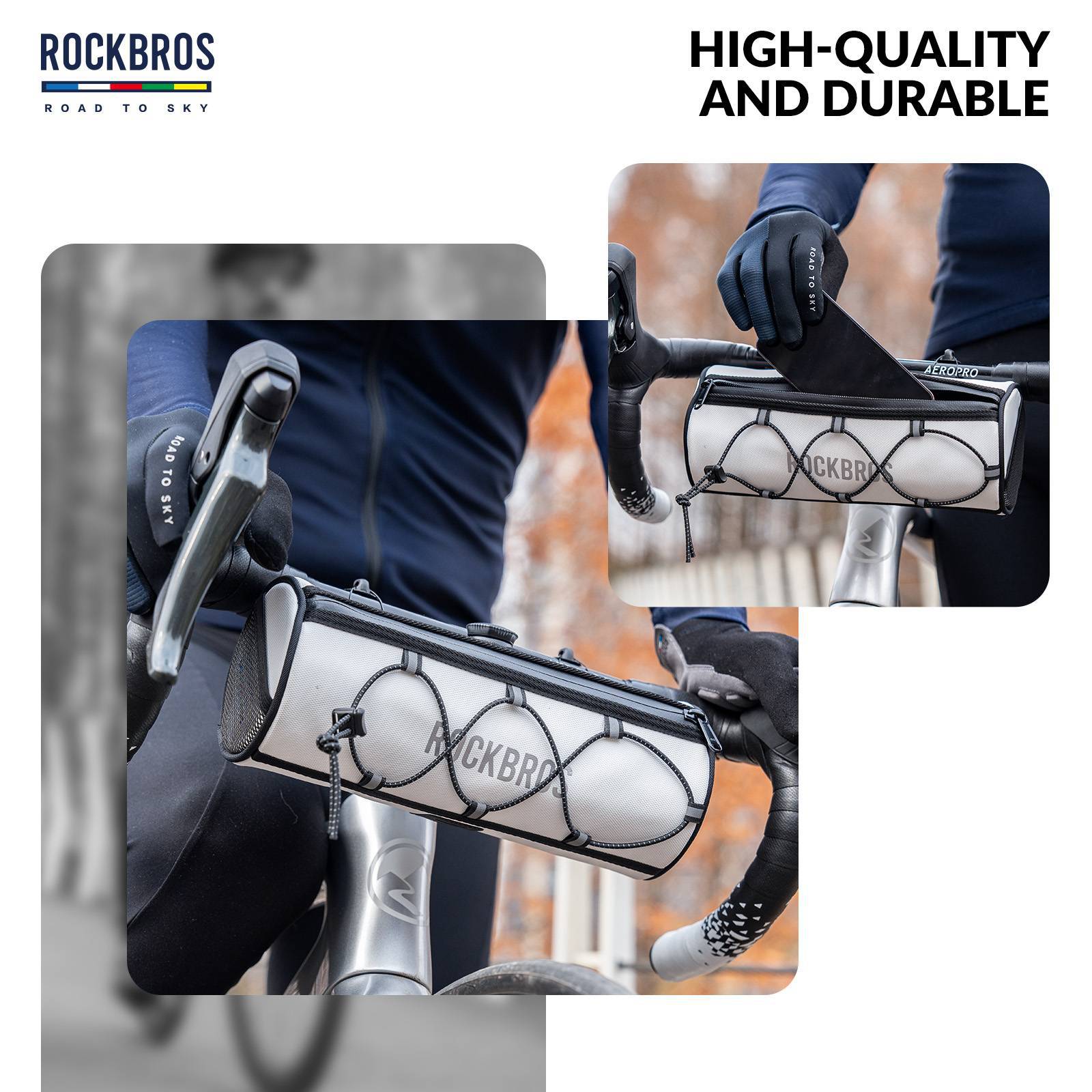 ROAD TO SKY Wasserdichte Reflektierende Zylindrische Lenkertasche - Image 16