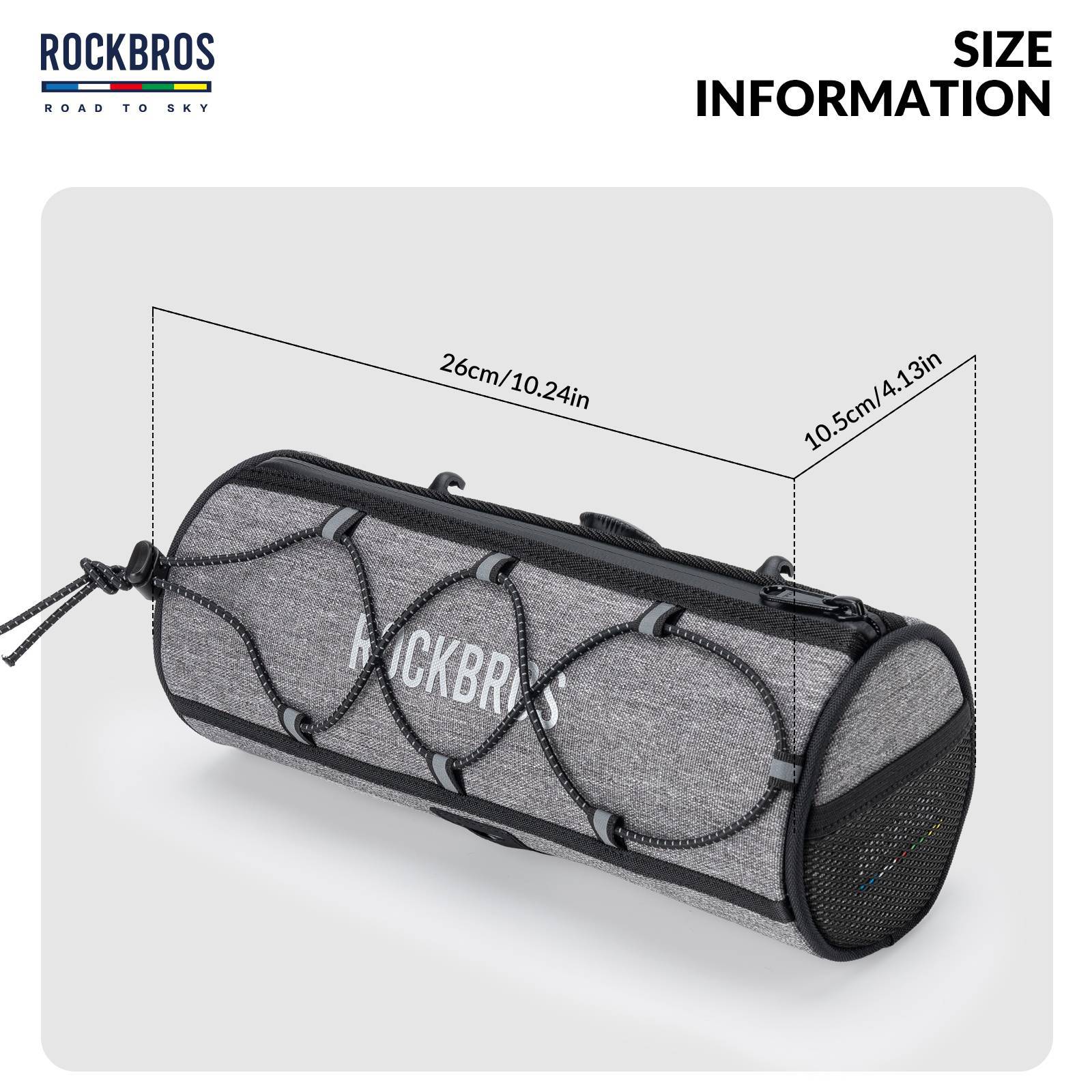 ROAD TO SKY Wasserdichte Reflektierende Zylindrische Lenkertasche - Image 27