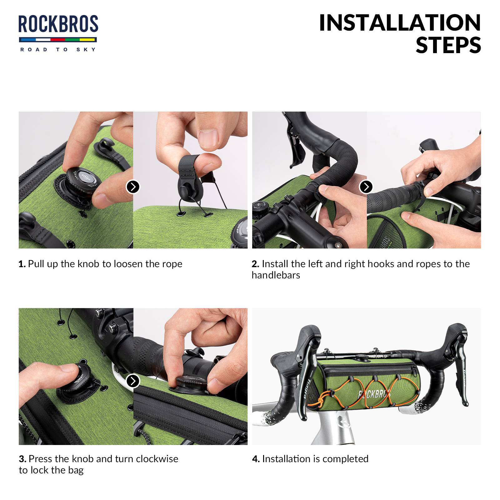 ROAD TO SKY Wasserdichte Reflektierende Zylindrische Lenkertasche - Image 7