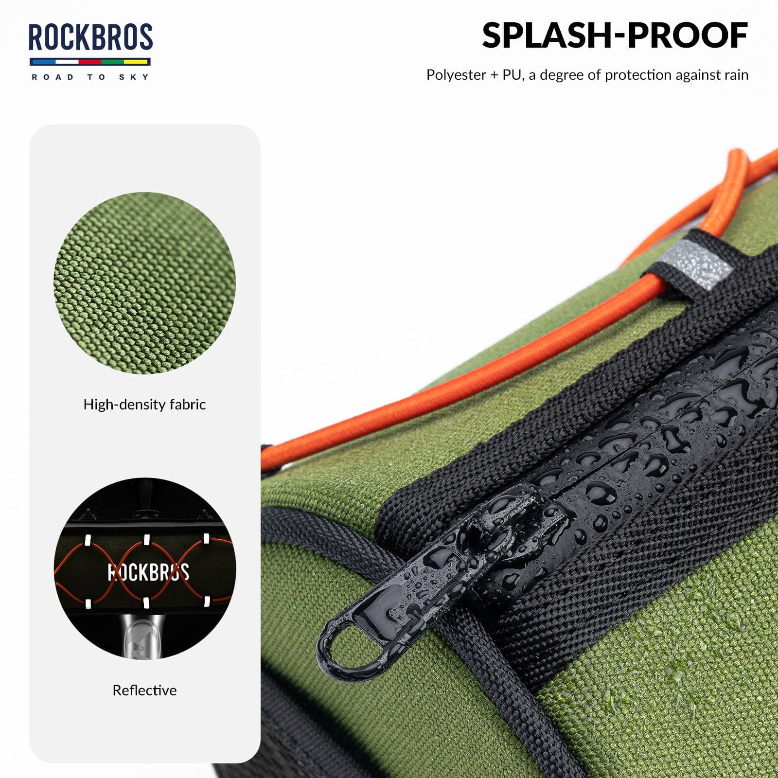 ROAD TO SKY Wasserdichte Reflektierende Zylindrische Lenkertasche - Image 8