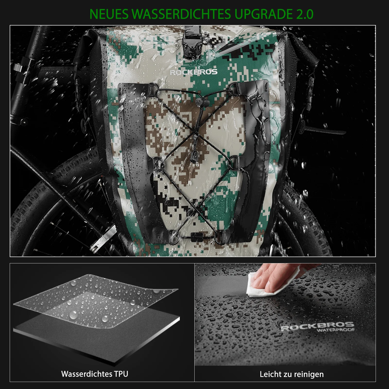 ROCKBROS 100 % wasserdichte Transporttaschen mit Netztasche 27L - Image 19