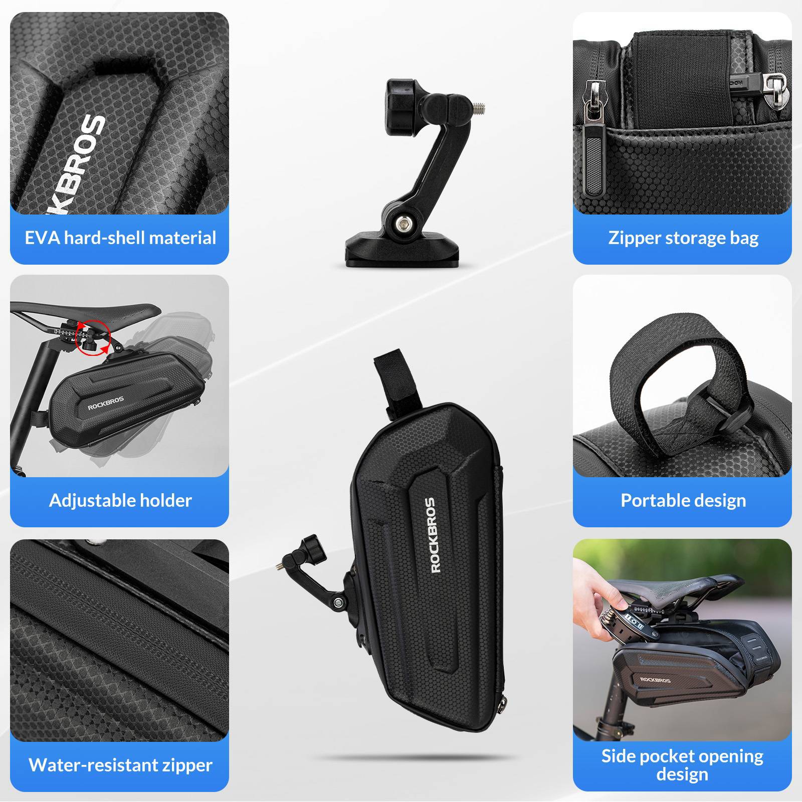 ROCKBROS 3D Hard Shell Fahrrad Satteltasche mit Schnellverschluss 1,8L - Image 4