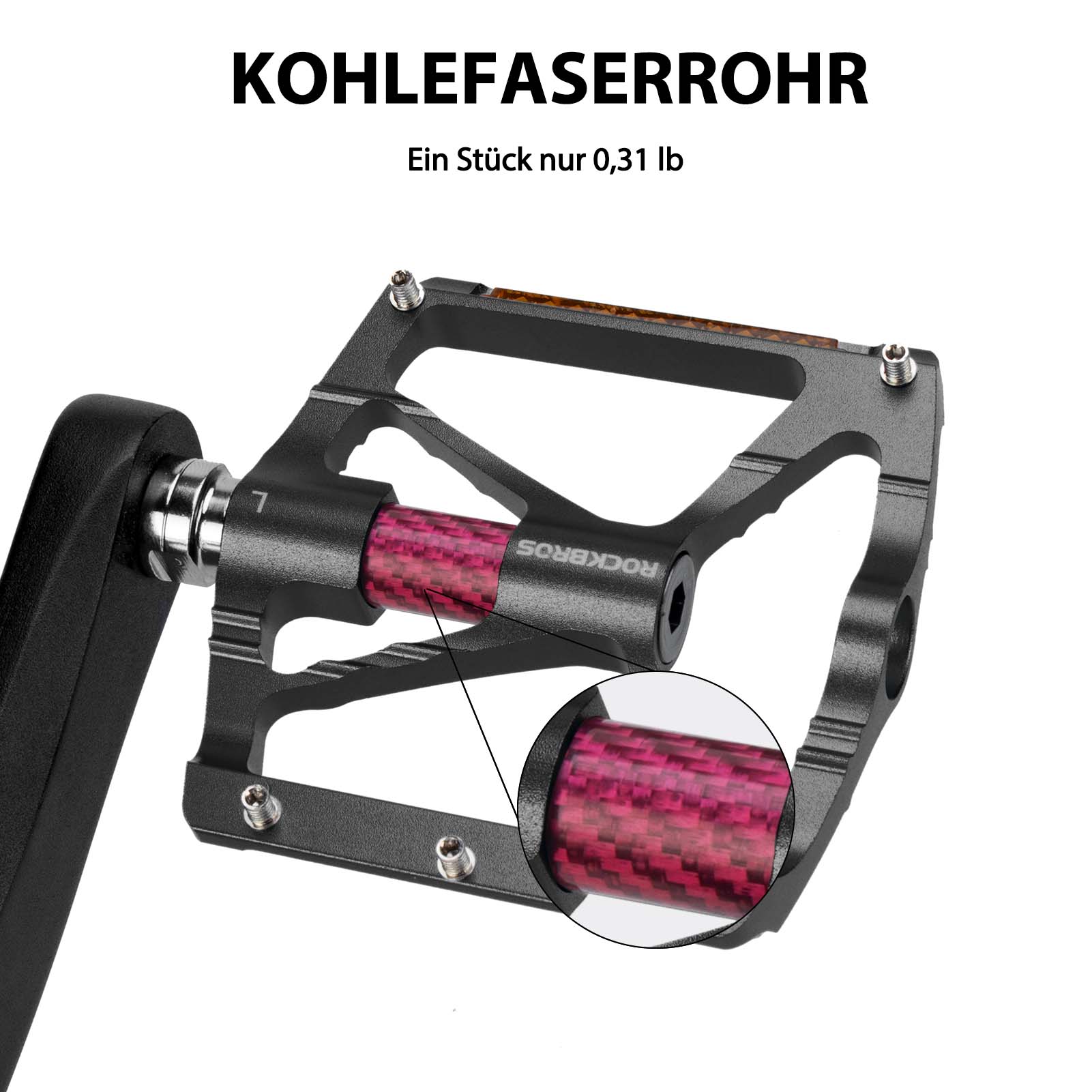 ROCKBROS Alu Fahrradpedale 9/16 Zoll mit zwei PVC Reflektoren - Image 10