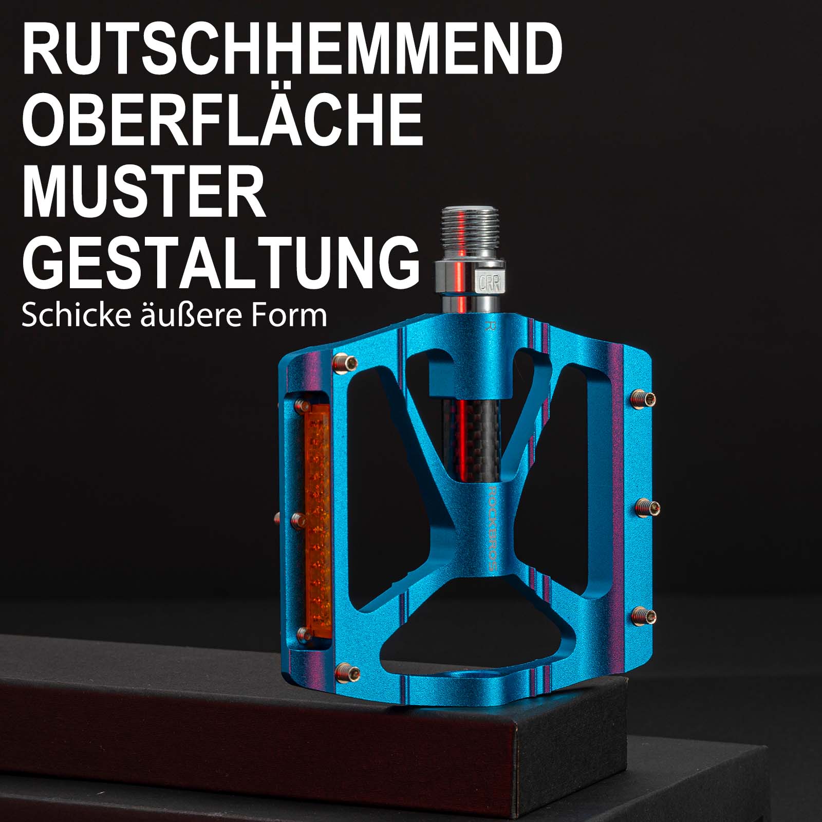 ROCKBROS Alu Fahrradpedale 9/16 Zoll mit zwei PVC Reflektoren - Image 8