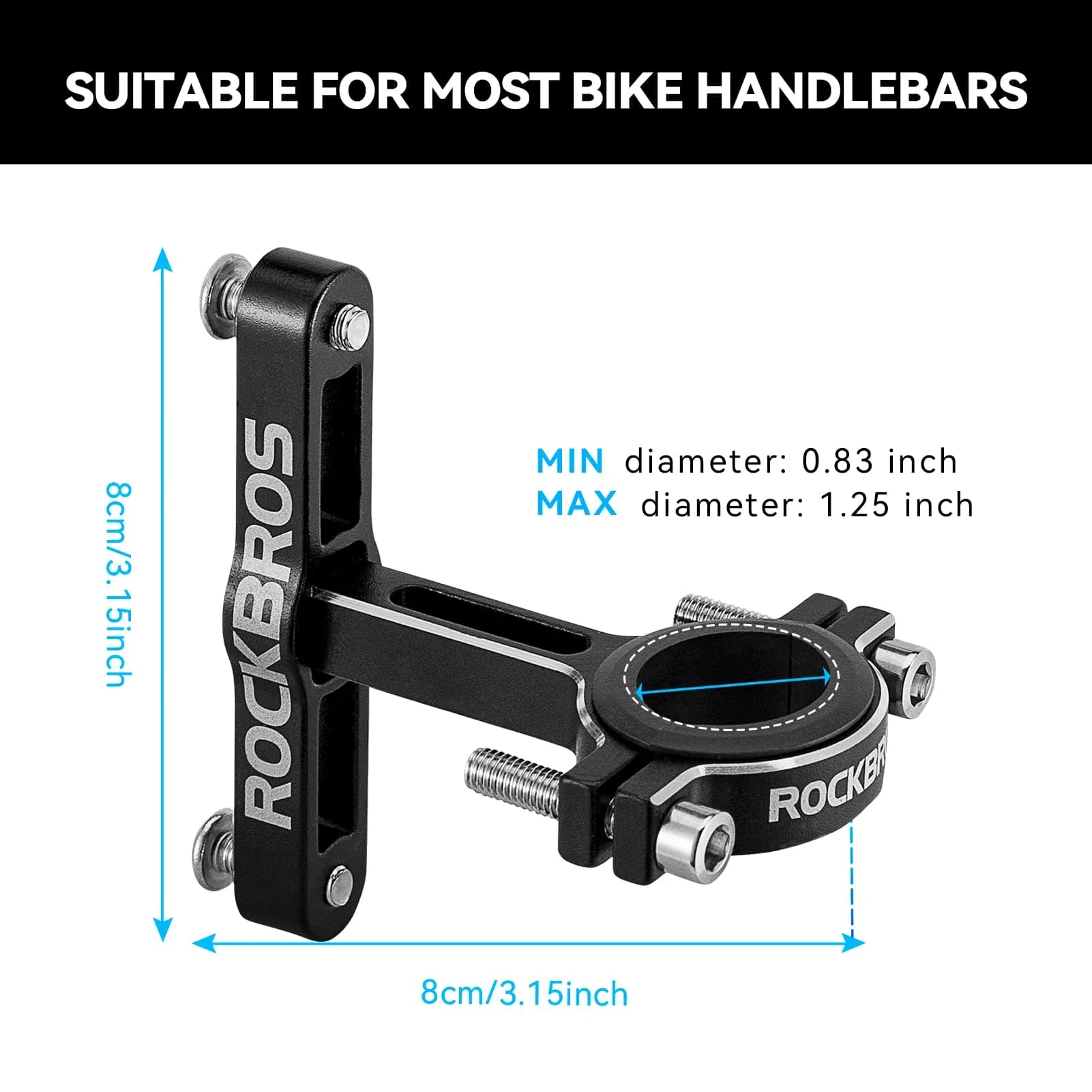 ROCKBROS Alu Universal Flaschenhalter Adapter für Fahrrad und Motorrad - Image 13