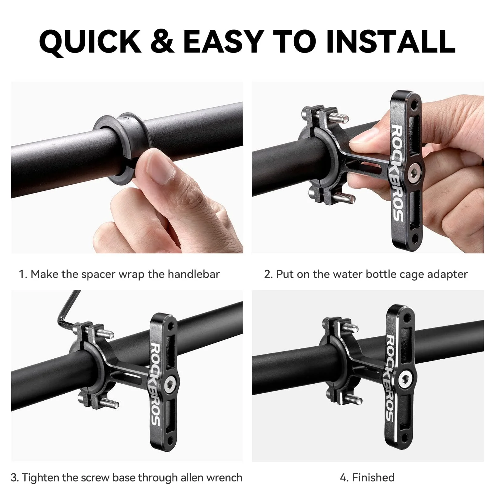 ROCKBROS Alu Universal Flaschenhalter Adapter für Fahrrad und Motorrad - Image 14