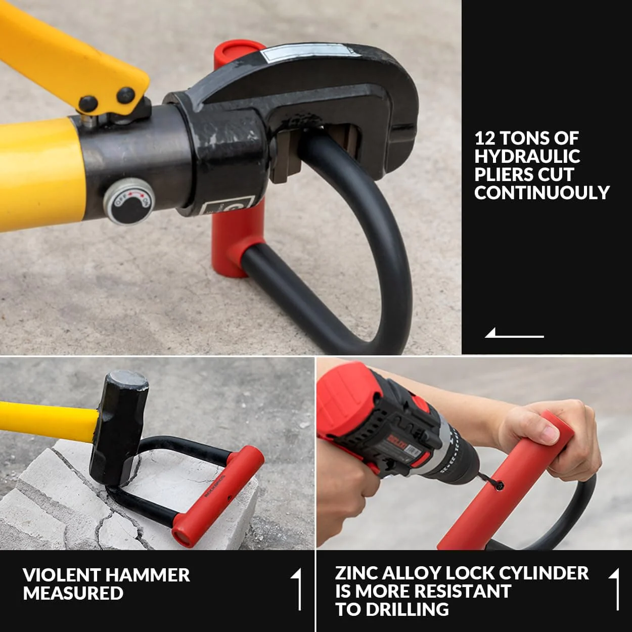 ROCKBROS Fahrrad Bügelschloss für Fahrräder & Motorräder aus legiertem - Image 13