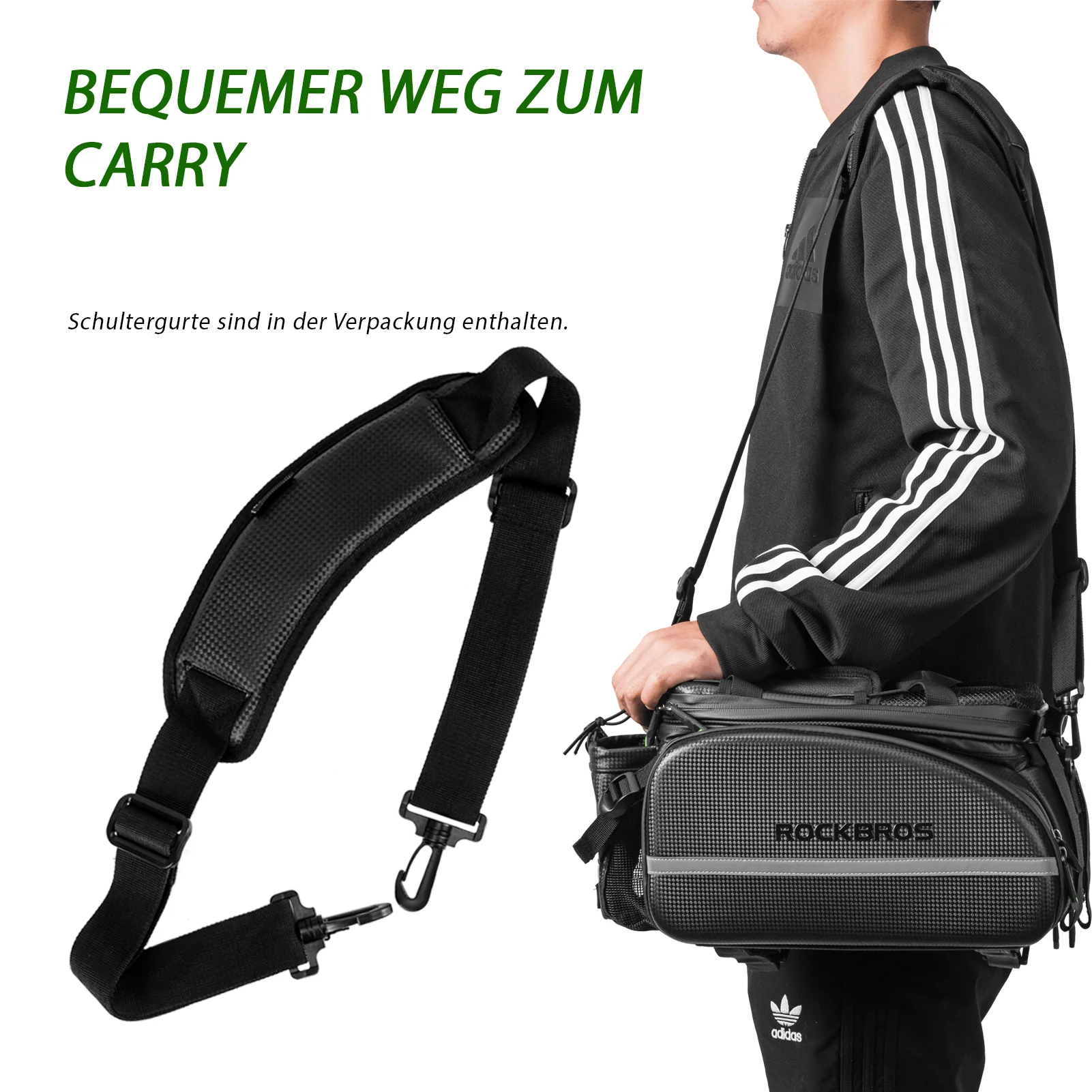 ROCKBROS Fahrrad Gepäckträgertasche 10-35L Wasserdicht Transporttasche - Image 7