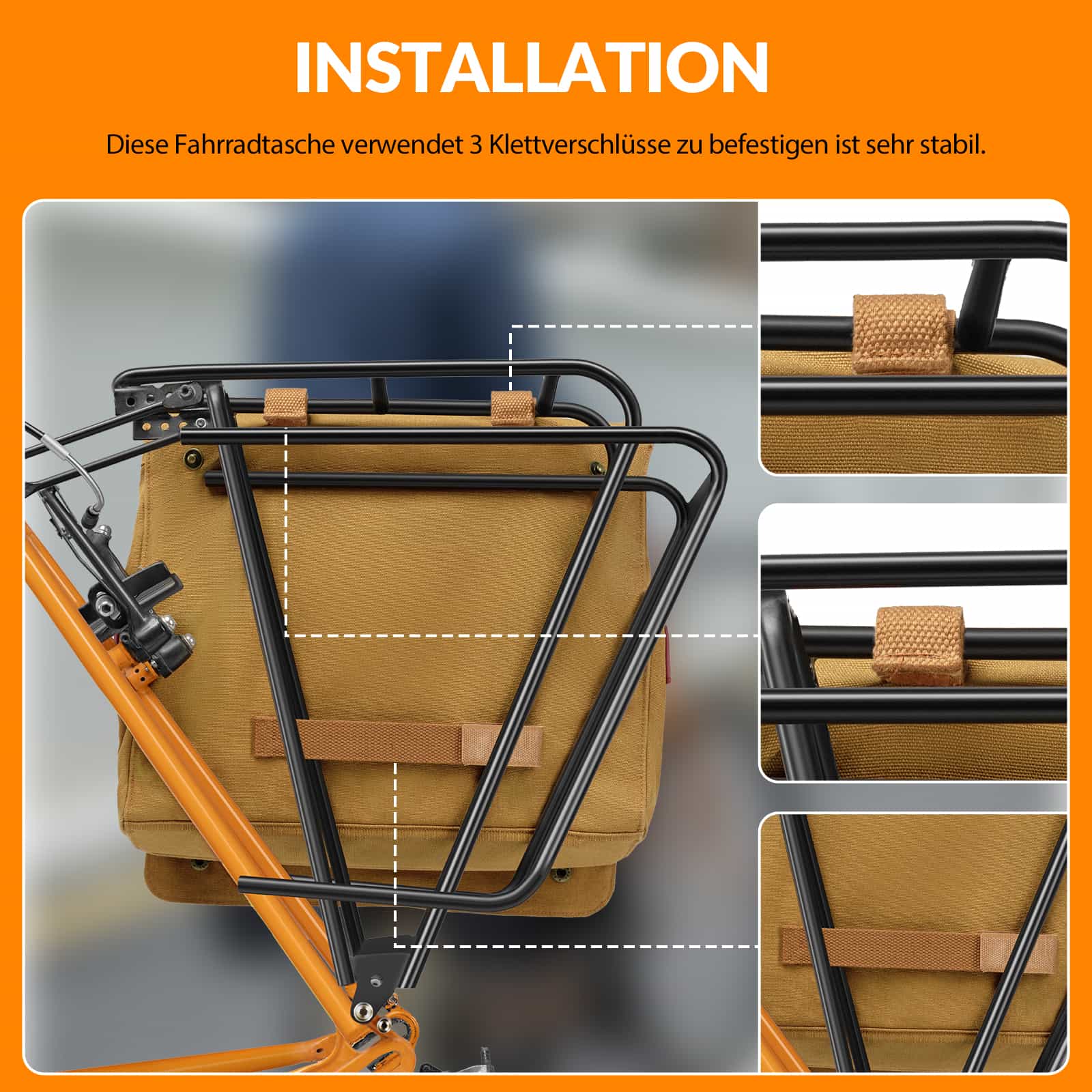 ROCKBROS Fahrrad Gepäckträgertasche mit Tragegriff 27L 3 Farbe - Image 9