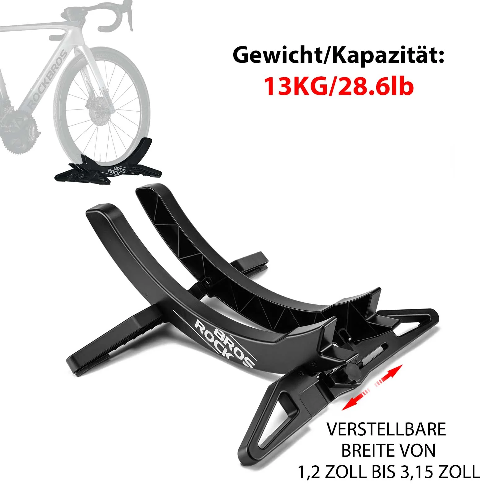 ROCKBROS Fahrrad Parkständer, verstellbare Fahrradständer für 26–80 mm - Image 7