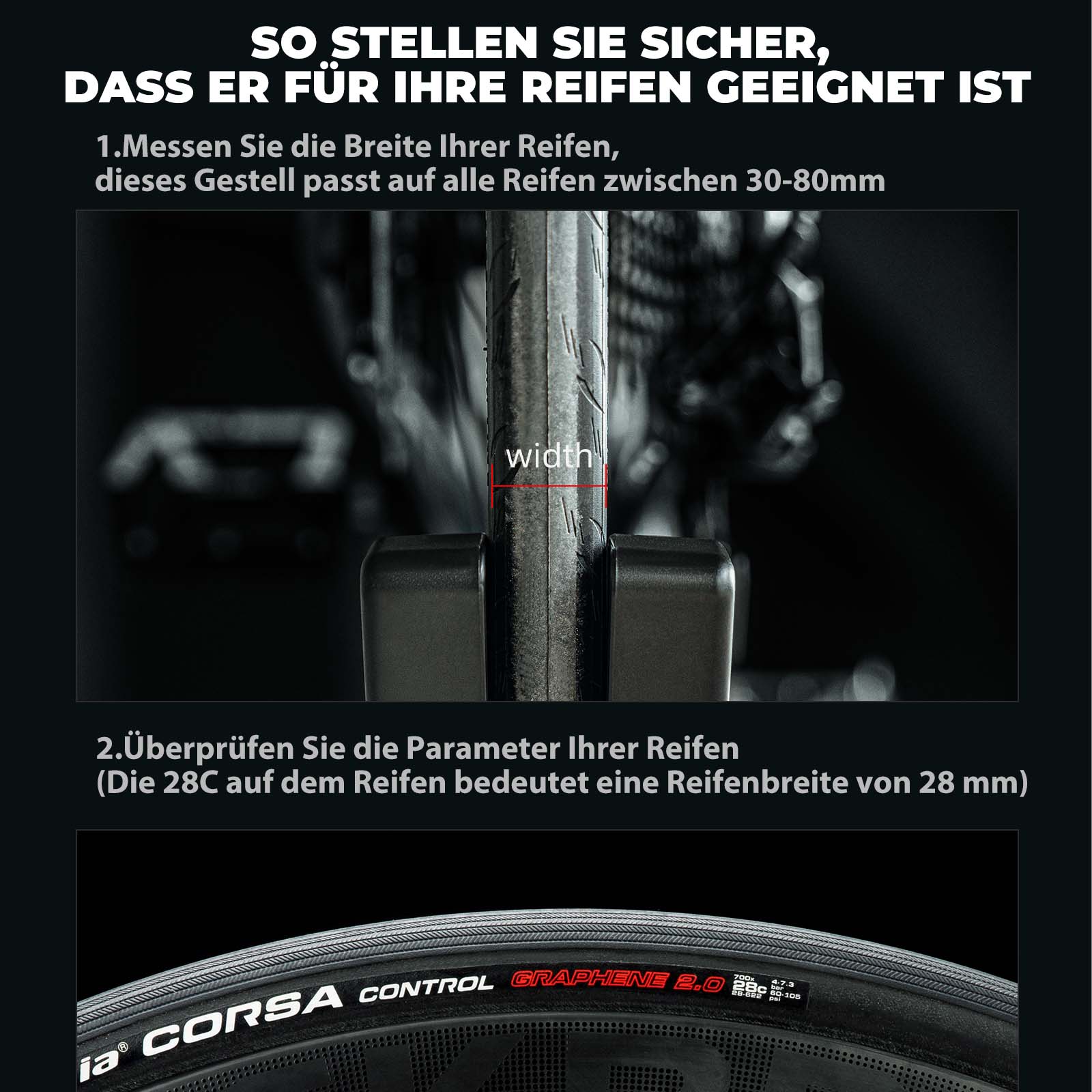 ROCKBROS Fahrrad Parkständer, verstellbare Fahrradständer für 26–80 mm - Image 8