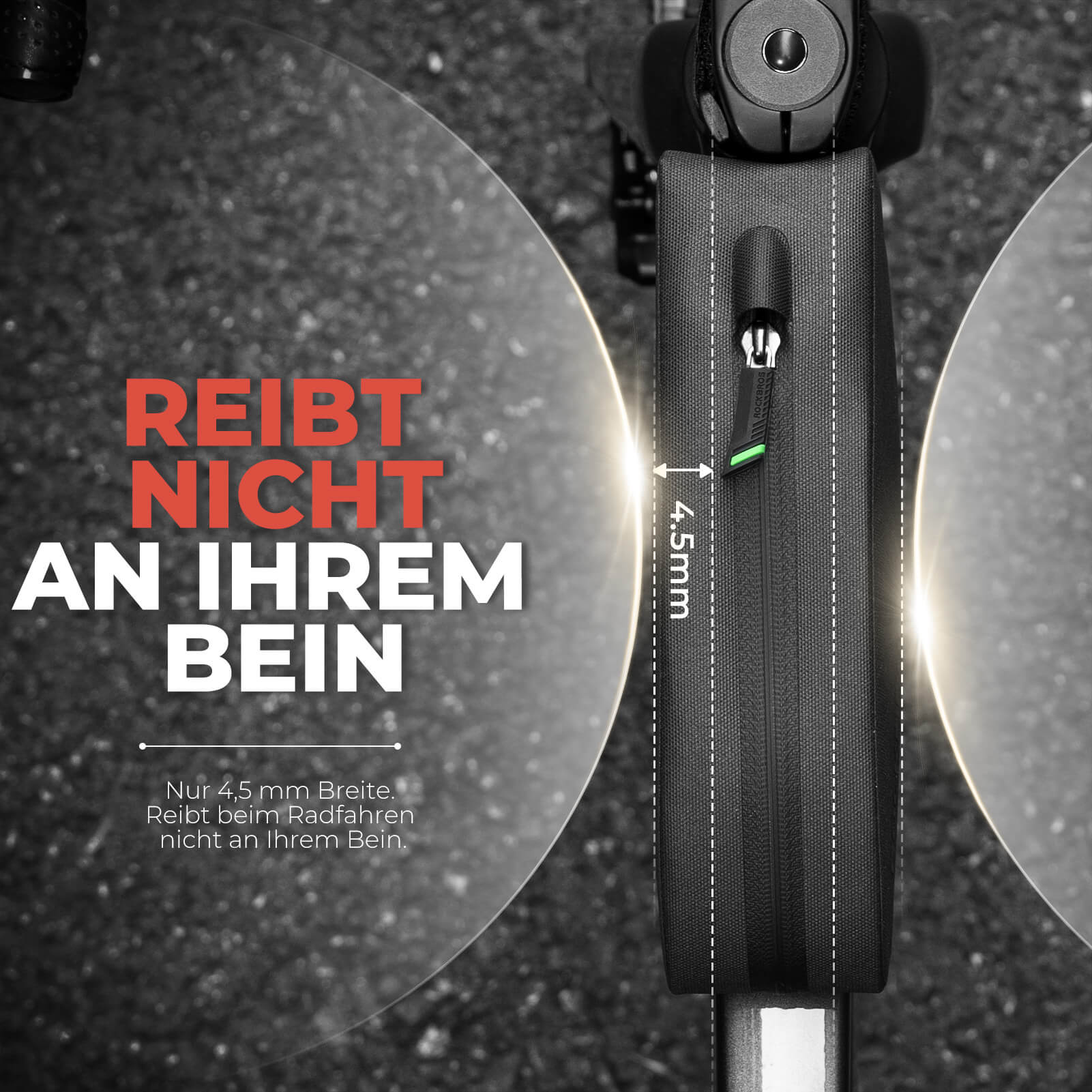 ROCKBROS Fahrrad Rahmentasche wasserdicht Staubfest Schwarz 1L/1,6 L - Image 3