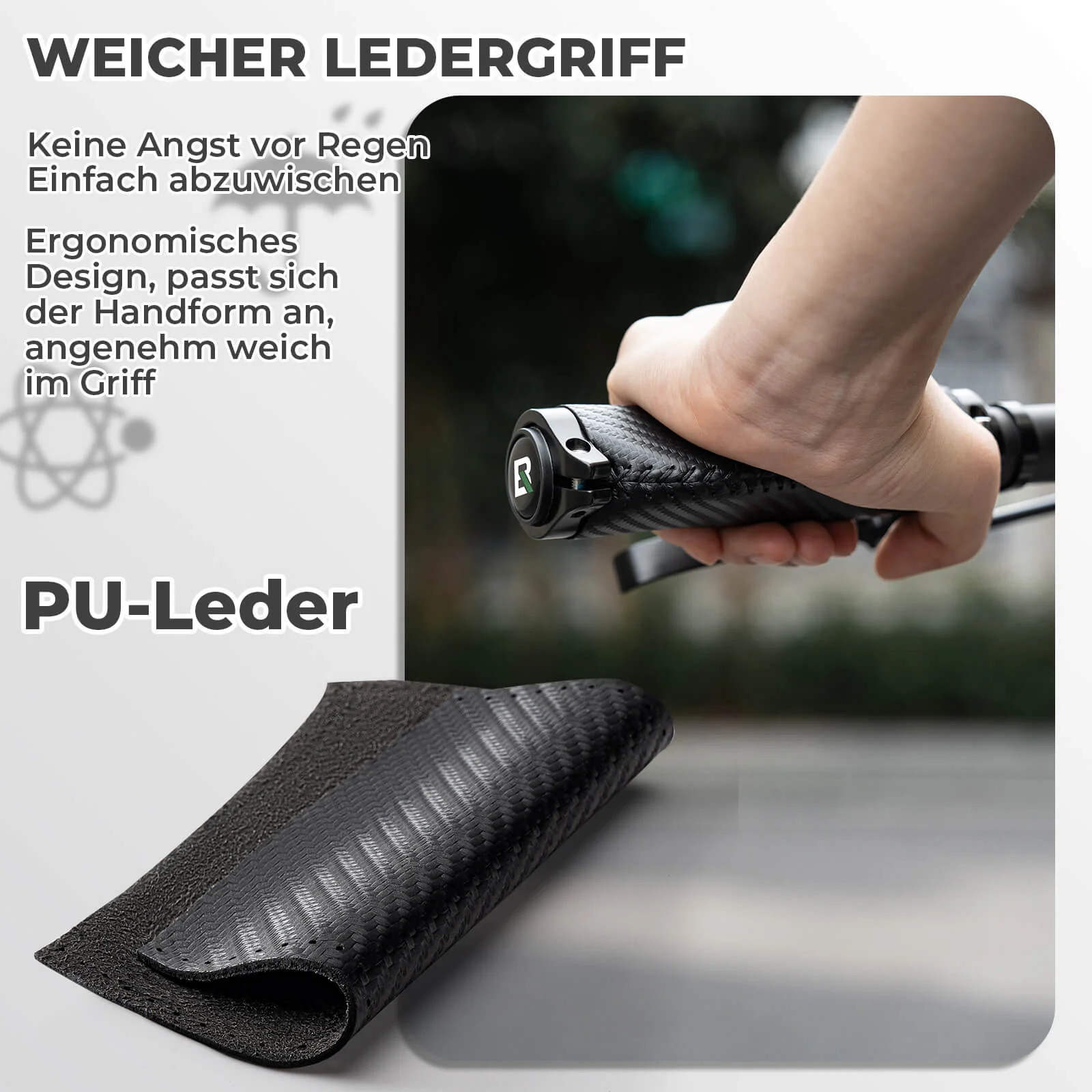 ROCKBROS Fahrradgriffe Kohlenstoffmuster Lenkergriffe Rutschfest 22,2mm - Image 6