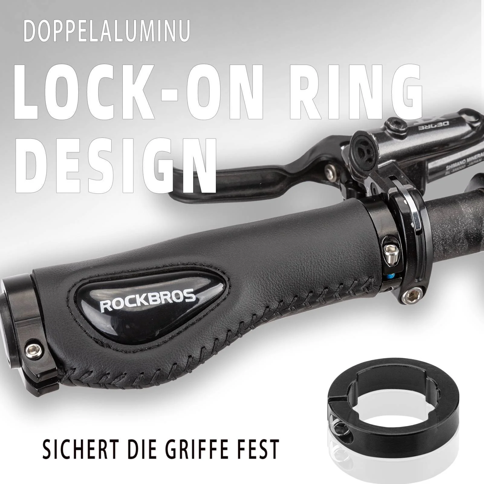 ROCKBROS Fahrradgriffe Ledergriffe für Lenker mit 22,2 mm Durchmesser - Image 12