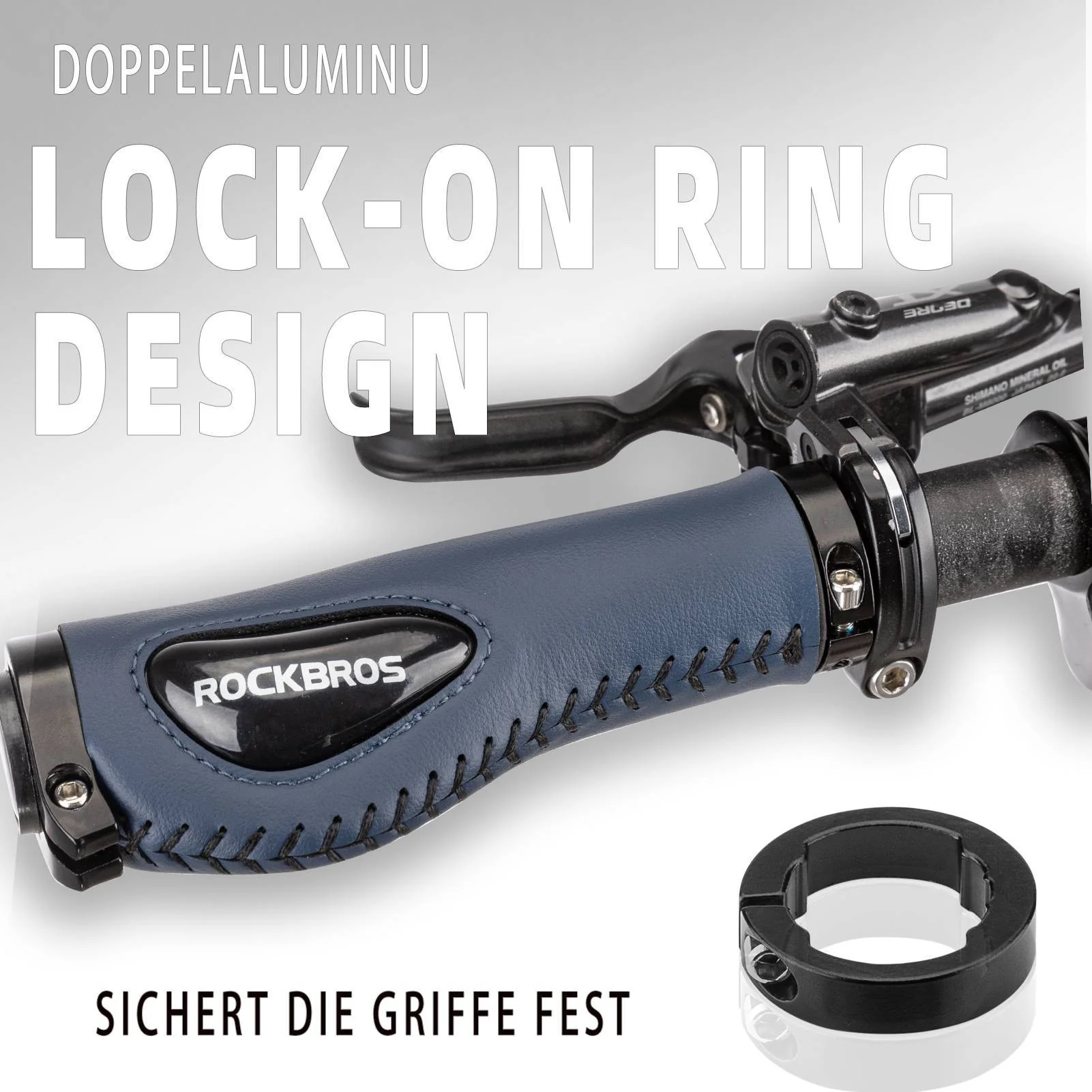 ROCKBROS Fahrradgriffe Ledergriffe für Lenker mit 22,2 mm Durchmesser - Image 14