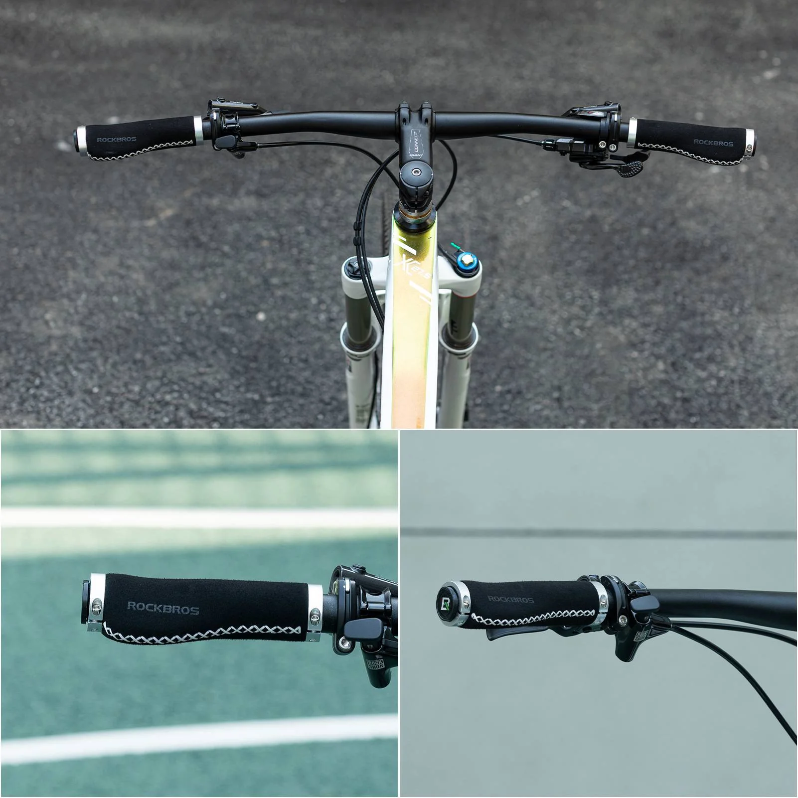 ROCKBROS Fahrradgriffe Ledergriffe für Lenker mit 22,2 mm Durchmesser - Image 25