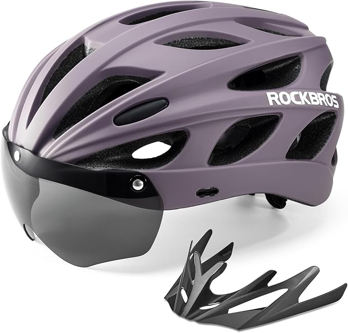 ROCKBROS Fahrradhelm mit integrierter abnehmbarer Magnetbrillen & Visier - Image 27
