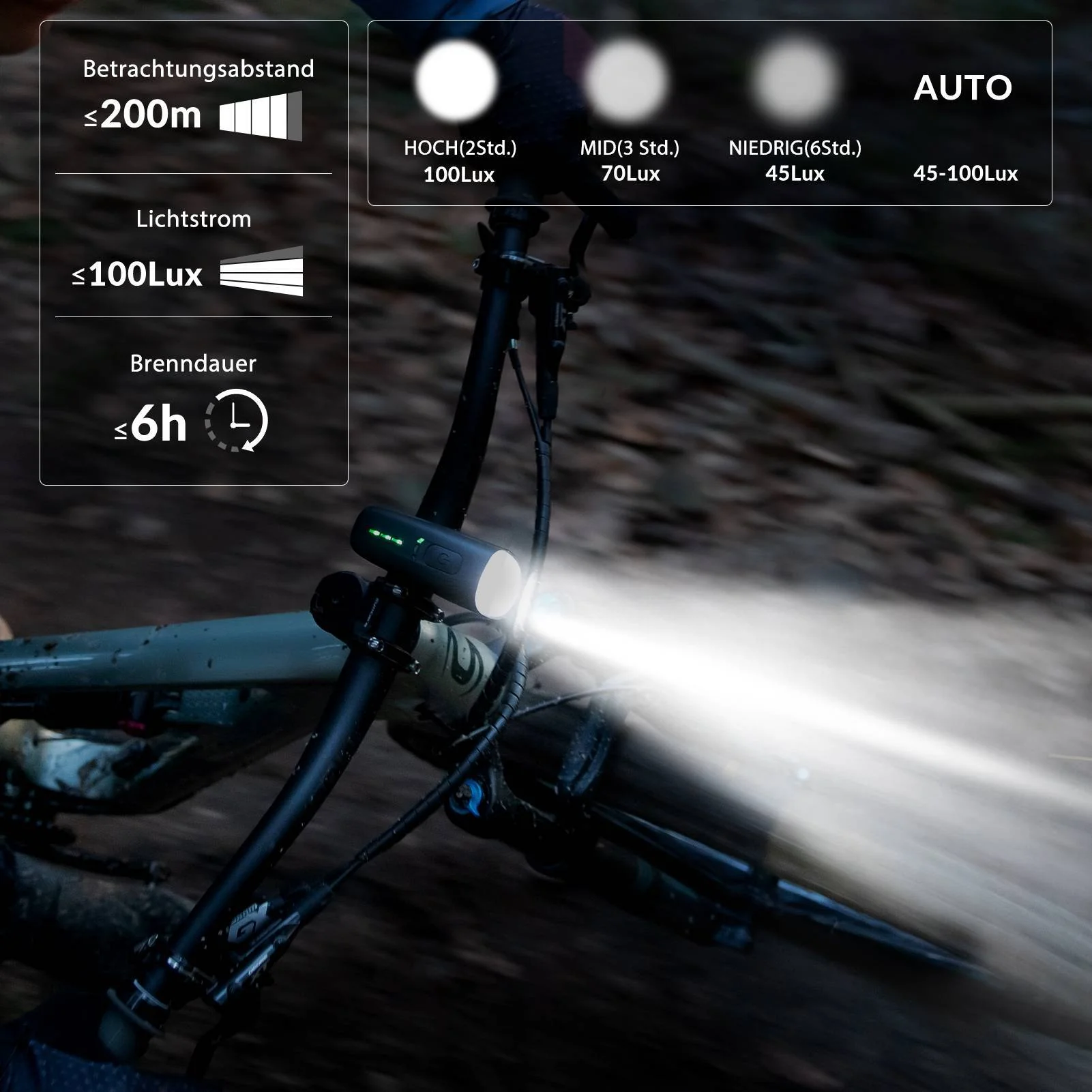 ROCKBROS Fahrradlicht Set USB Aufladbar Fahrrad Frontlicht & Rücklicht - Image 4