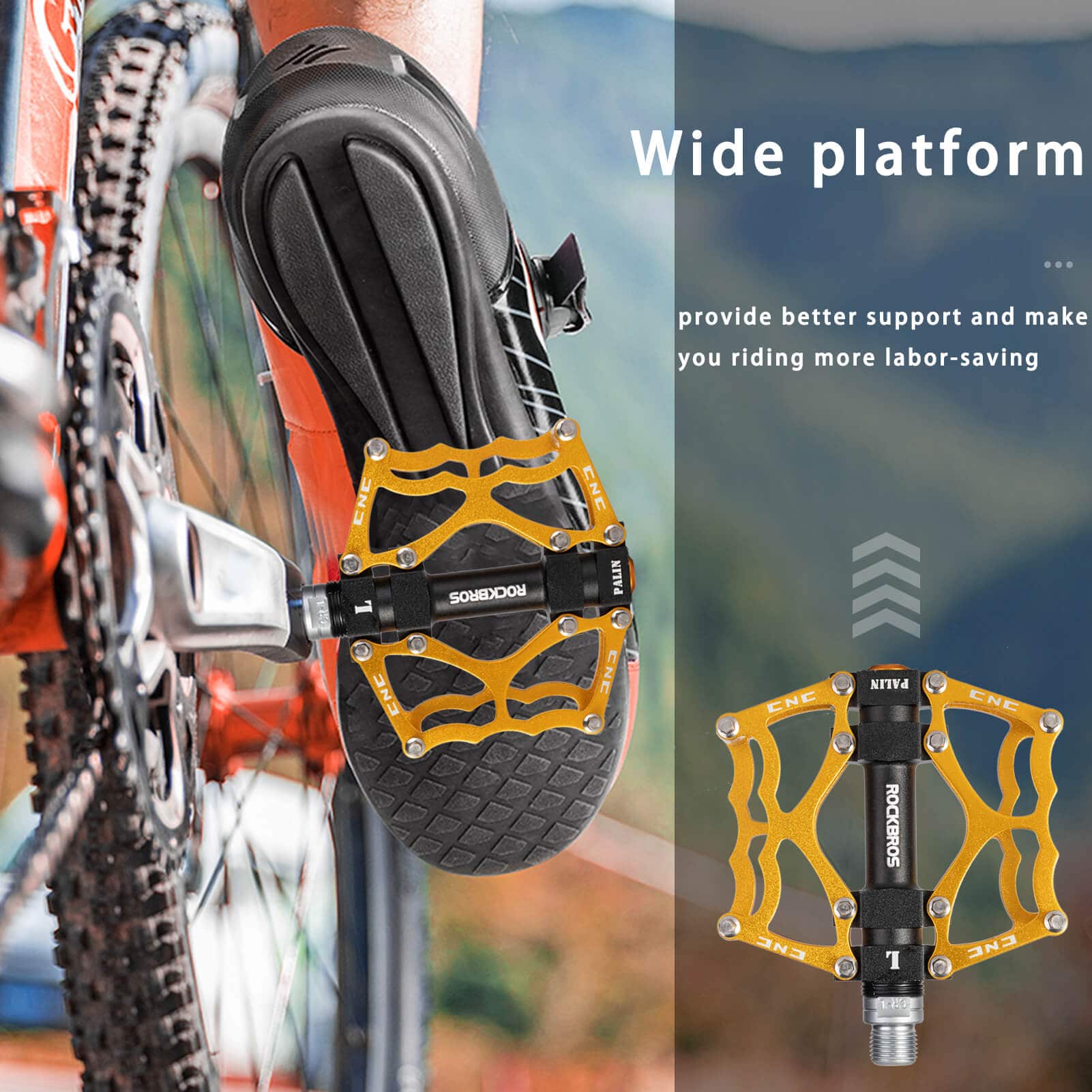 ROCKBROS Fahrradpedale 9/16 Zoll CNC Aluminium mit abgedichteten Lagern - Image 25