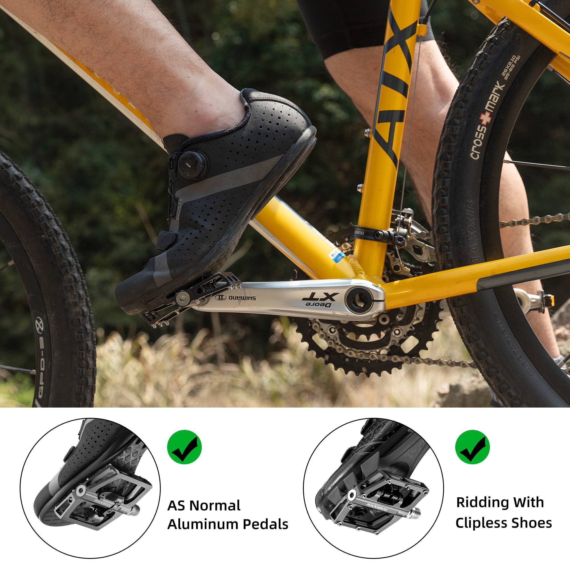 ROCKBROS Fahrradpedale Alu 2 in 1 SPD Pedale für MTB Rennrad Stadtrad - Image 16