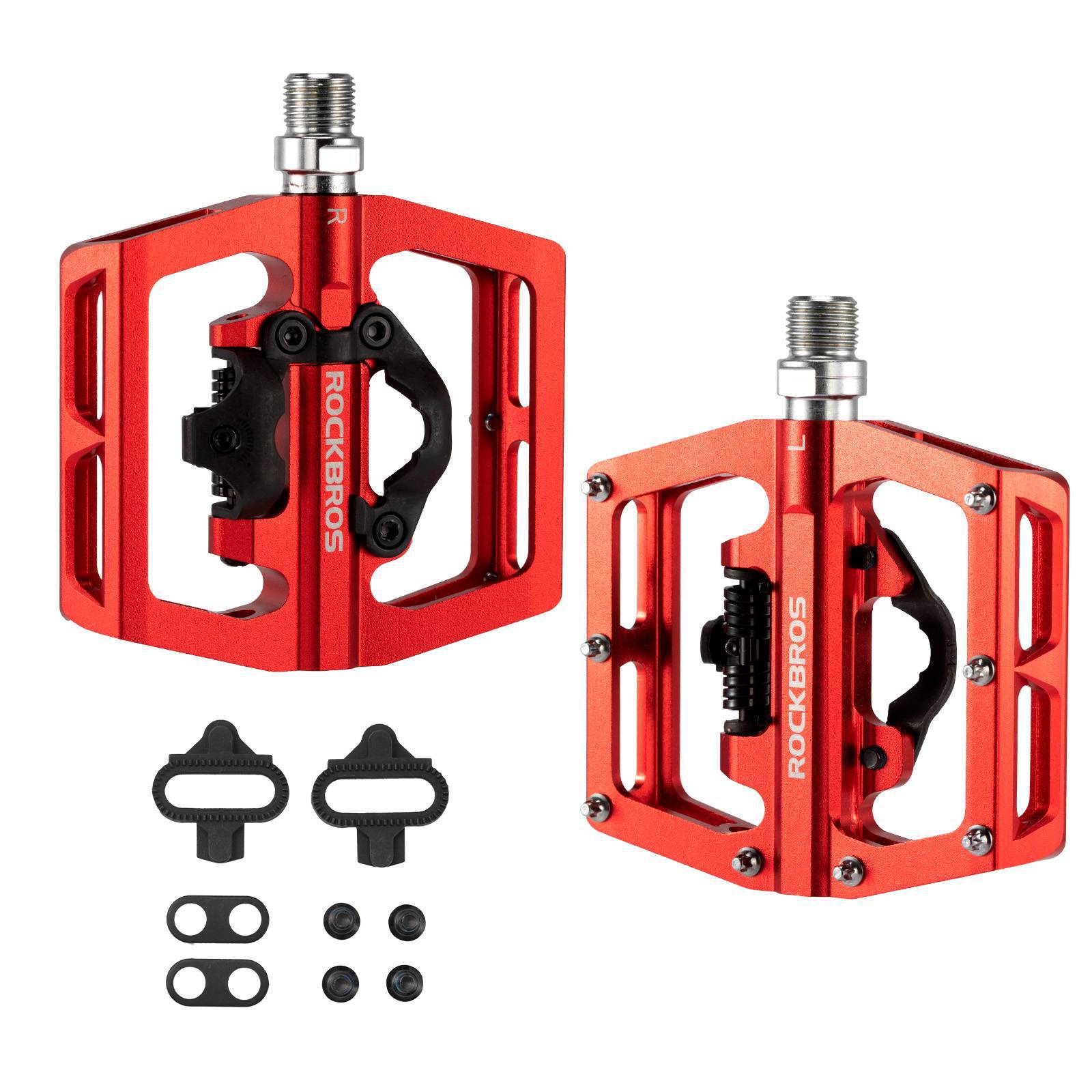ROCKBROS Fahrradpedale Alu 2 in 1 SPD Pedale für MTB Rennrad Stadtrad - Image 3
