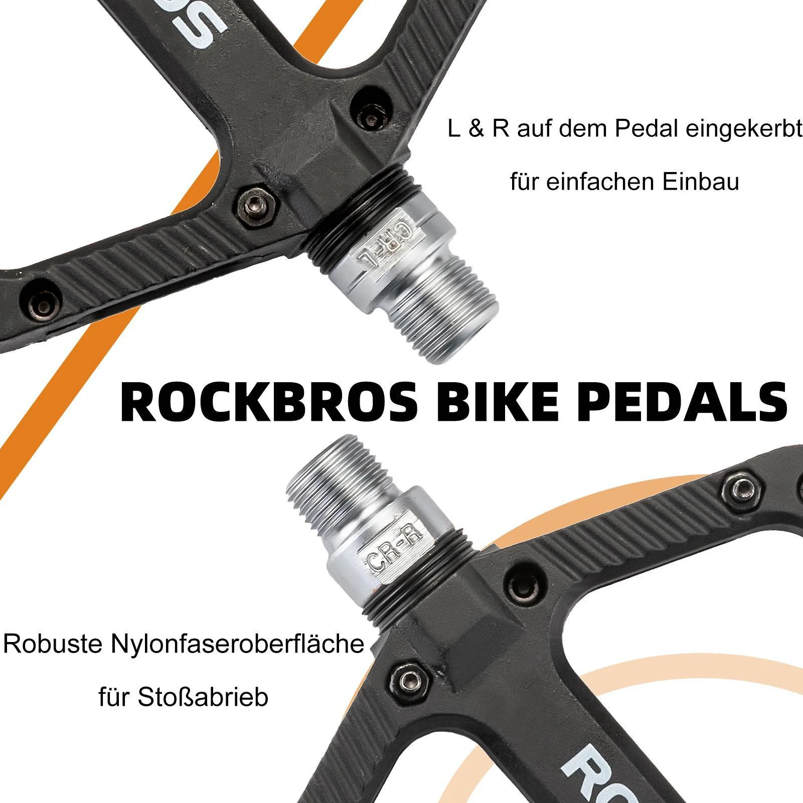 ROCKBROS Fahrradpedale Nylon Flat Pedale 9/16 Zoll mit 3 Bearing - Image 21