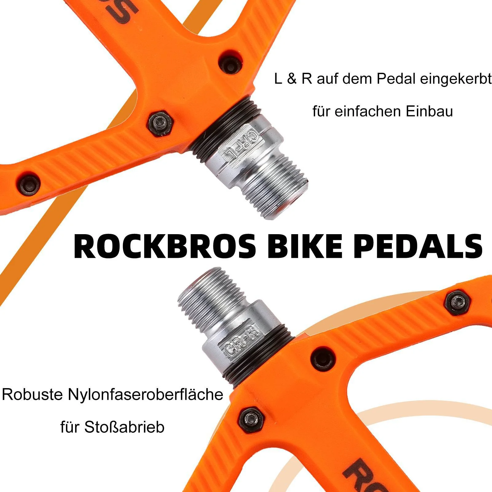 ROCKBROS Fahrradpedale Nylon Flat Pedale 9/16 Zoll mit 3 Bearing - Image 22