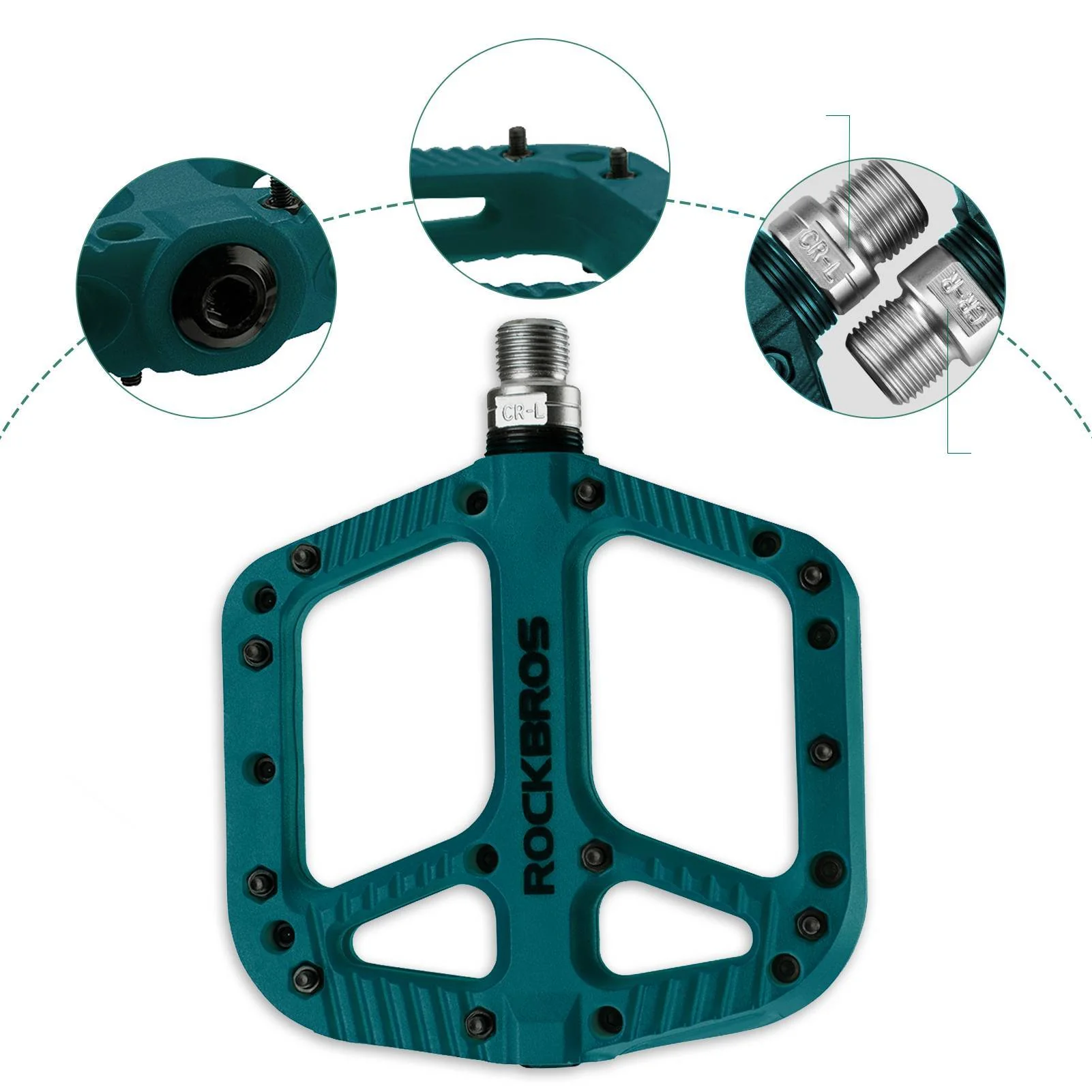 ROCKBROS Fahrradpedale Nylon Flat Pedale 9/16 Zoll mit 3 Bearing - Image 28