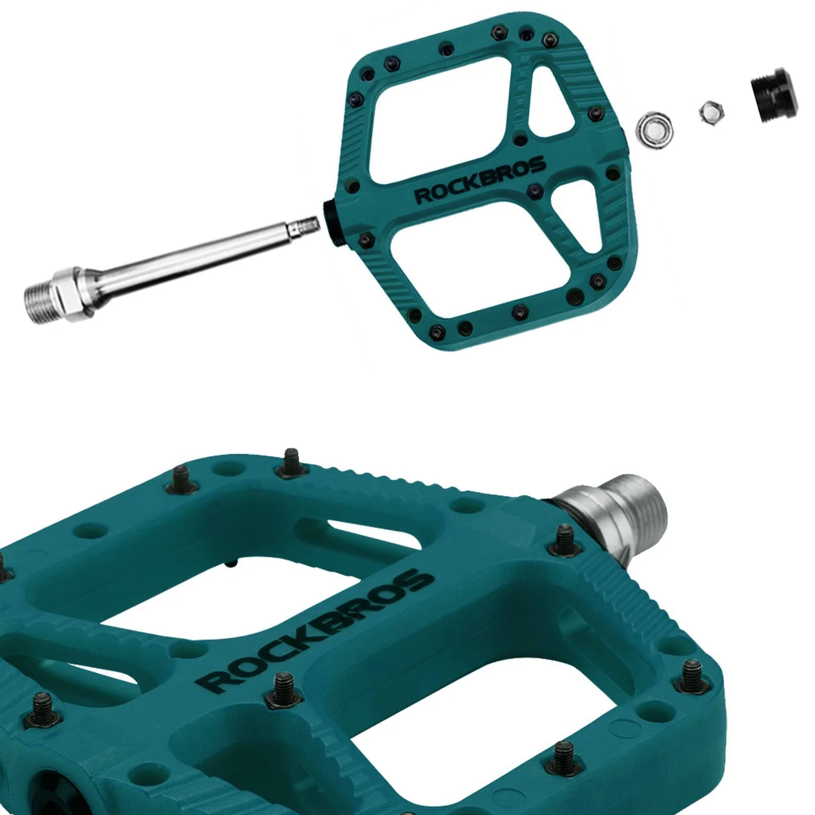 ROCKBROS Fahrradpedale Nylon Flat Pedale 9/16 Zoll mit 3 Bearing - Image 33
