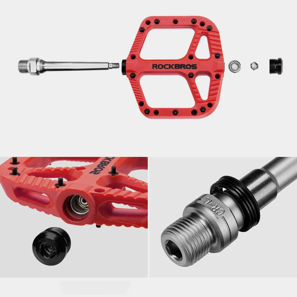 ROCKBROS Fahrradpedale Nylon Flat Pedale 9/16 Zoll mit 3 Bearing - Image 35