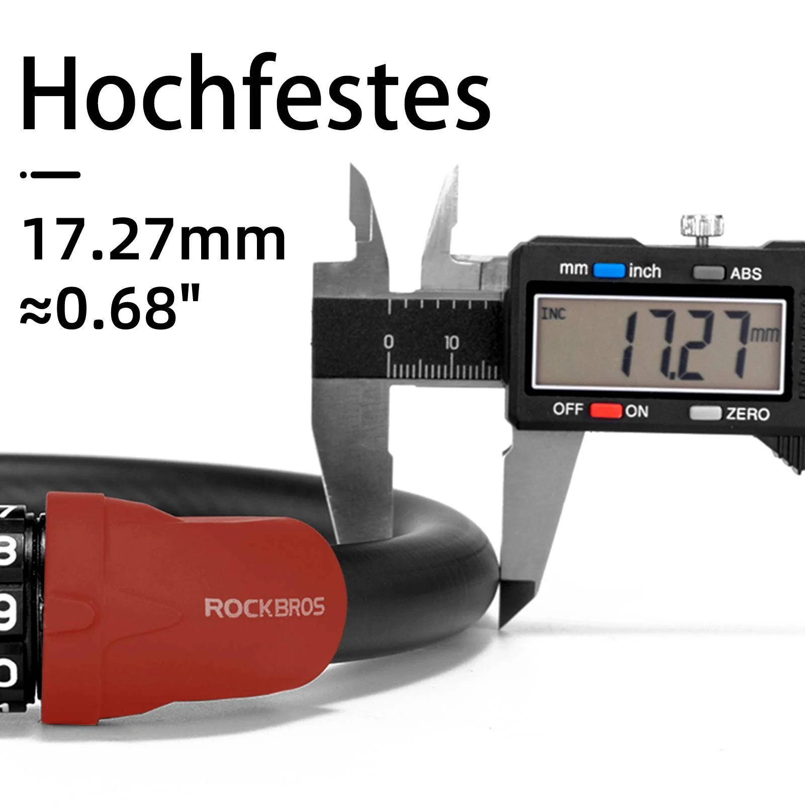 ROCKBROS Fahrradschloss 5-stelliges Kabelschloss - Image 12