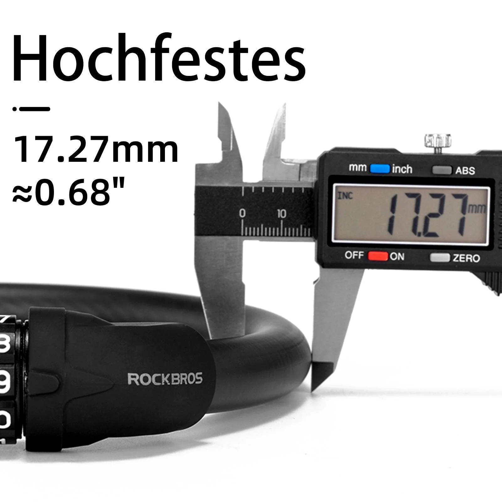 ROCKBROS Fahrradschloss 5-stelliges Kabelschloss - Image 13