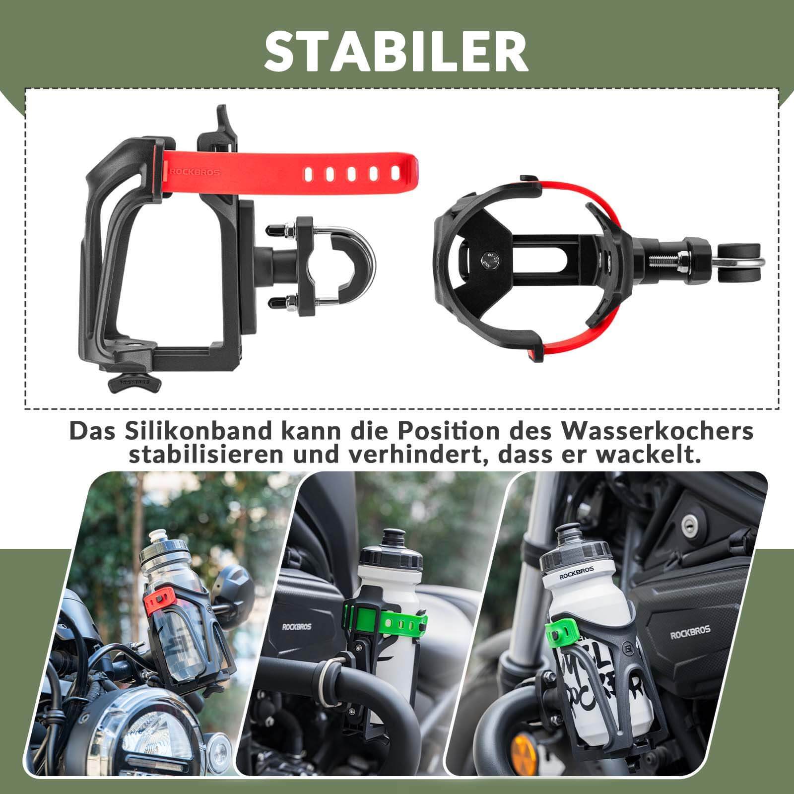 ROCKBROS Flaschenhalter Einstellbar Fahrrad Getränkehalter 360° Drehbar - Image 10